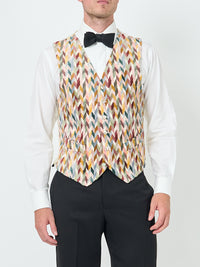 Light Multi Chevron Single Breasted Waistcoat