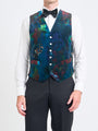 Midnight Idris Floral Velvet Cotton Single Breasted Waistcoat