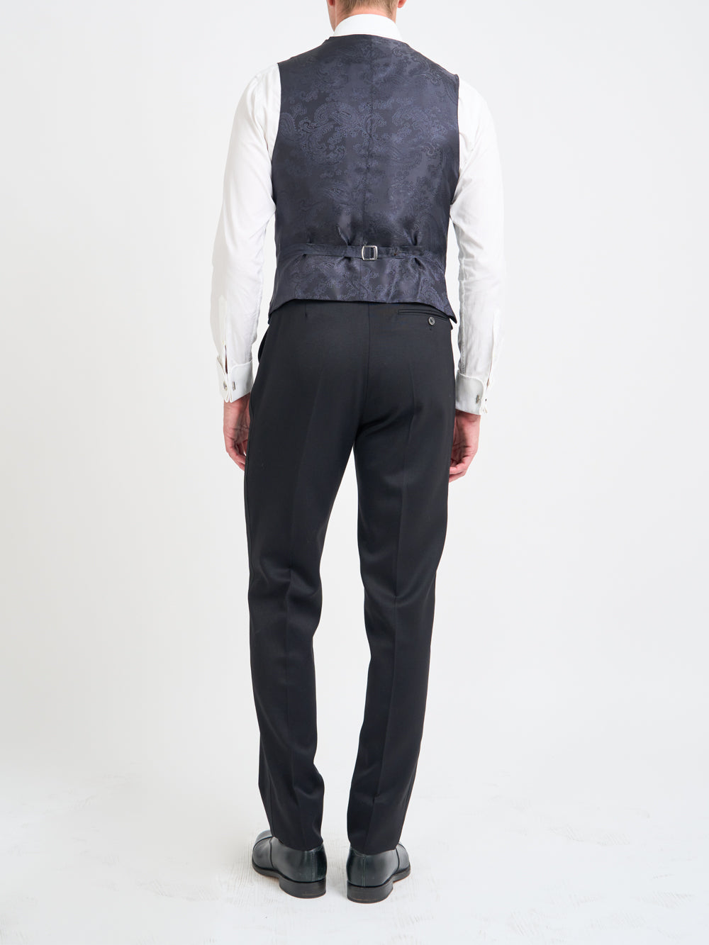 Midnight Idris Floral Velvet Cotton Single Breasted Waistcoat
