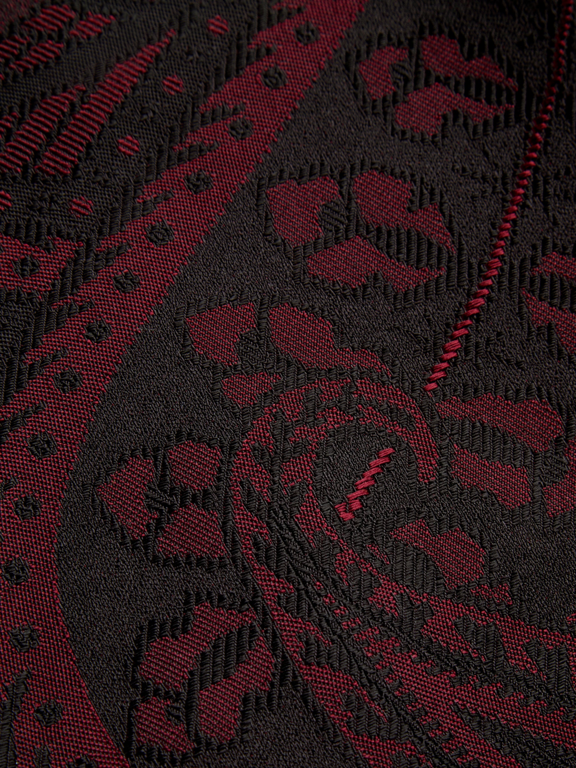 Burgundy Heathcote Paisley Single Breasted 4 Button Piped Waistcoat