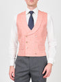 Coral Culcross Linen Double Breasted Waistcoat