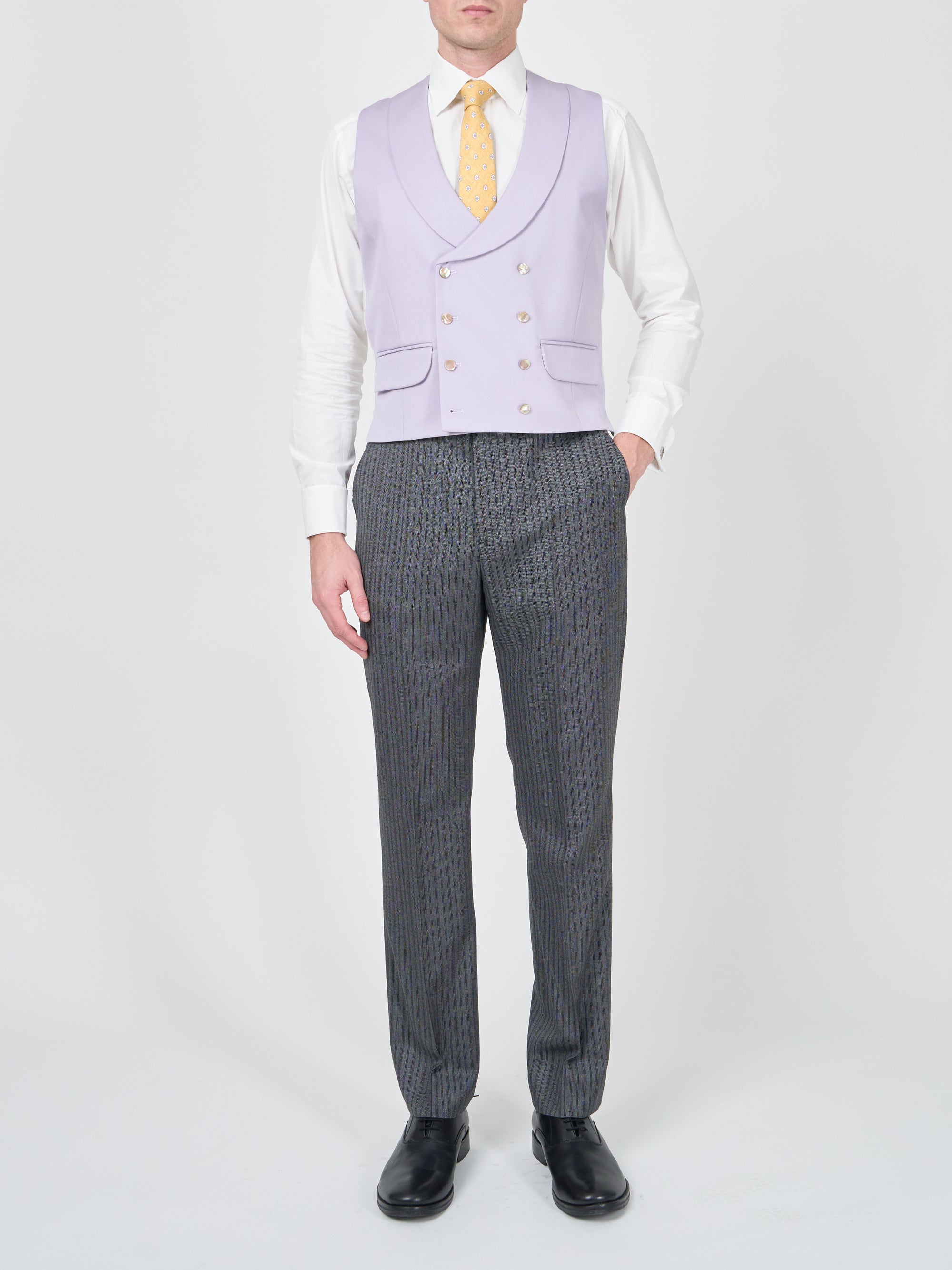 Dukes Lilac Double Breasted 8 Button Shawl Lapel Waistcoat