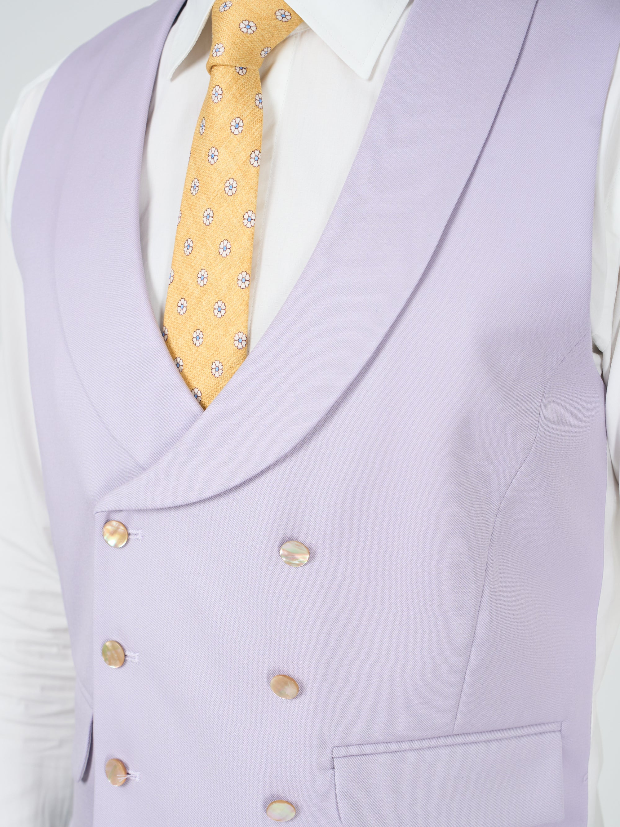 Dukes Lilac Double Breasted 8 Button Shawl Lapel Waistcoat