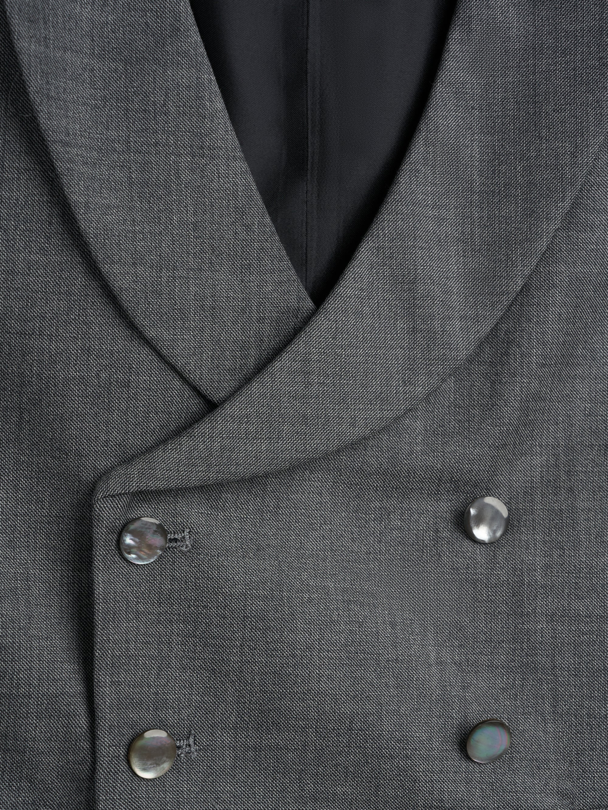 Light Grey Furlong Wool Double Breasted Waistcoat