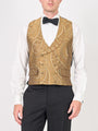Gold Heathcote Paisley Double Breasted 8 Button Shawl Lapel Waistcoat