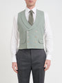 Sage Green Hembridge Linen Double Breasted Waistcoat