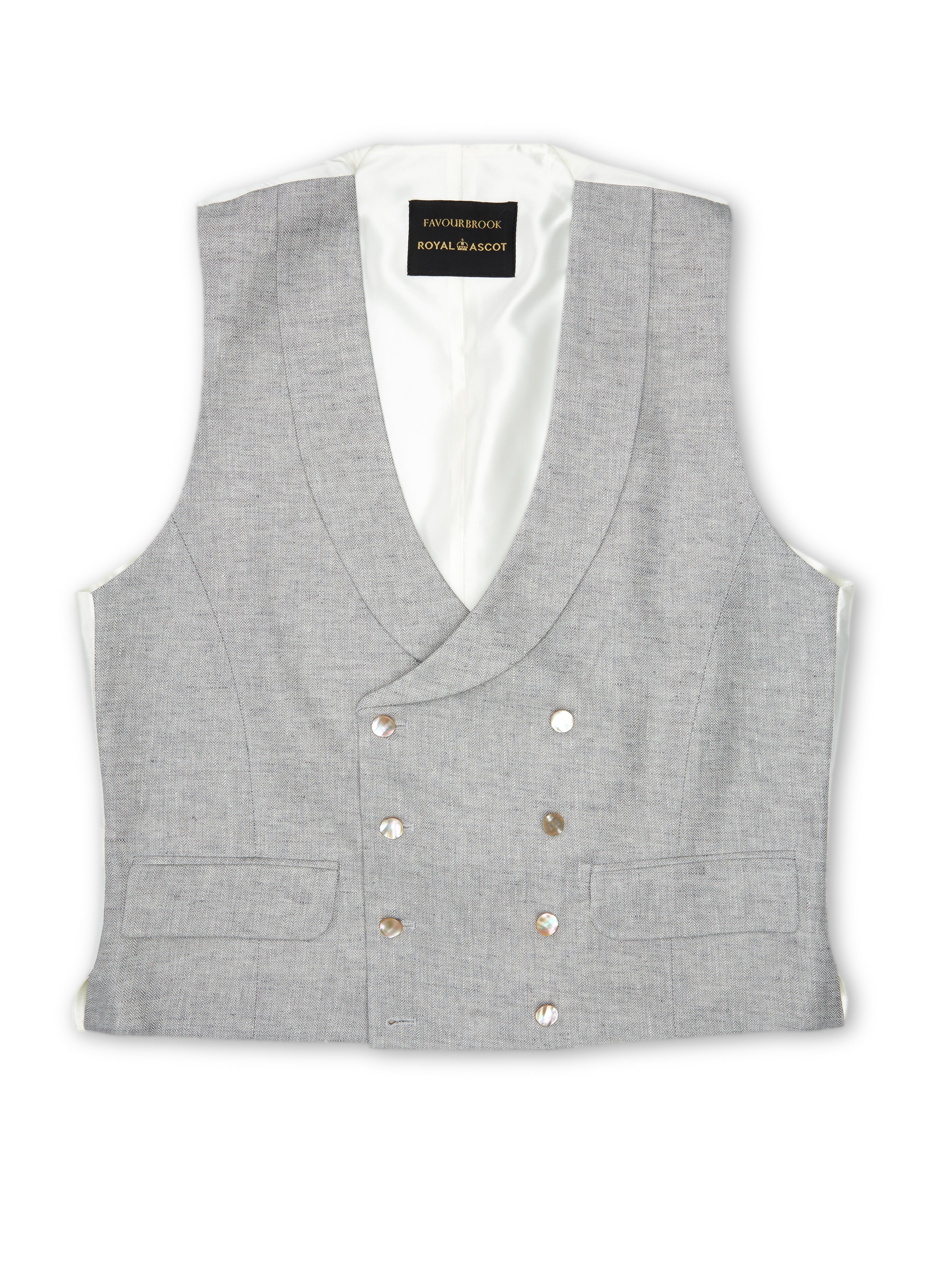 Grey Frampton Double Breasted 8 Button Shawl Lapel Waistcoat