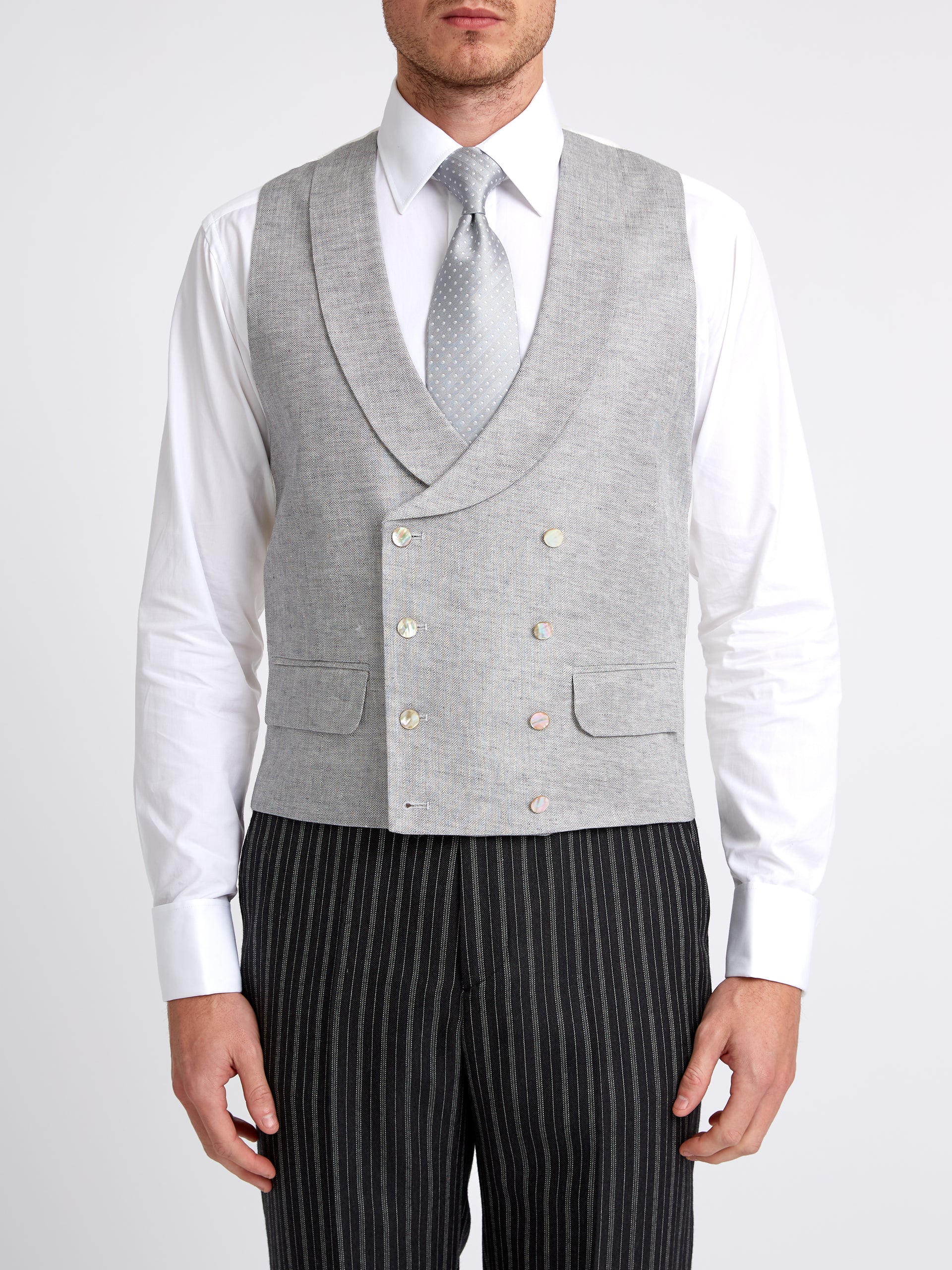 Grey Frampton Double Breasted Waistcoat - Main Image