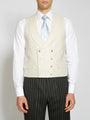 Ivory Randwick Double Breasted 8 Button Shawl Lapel Piped Waistcoat