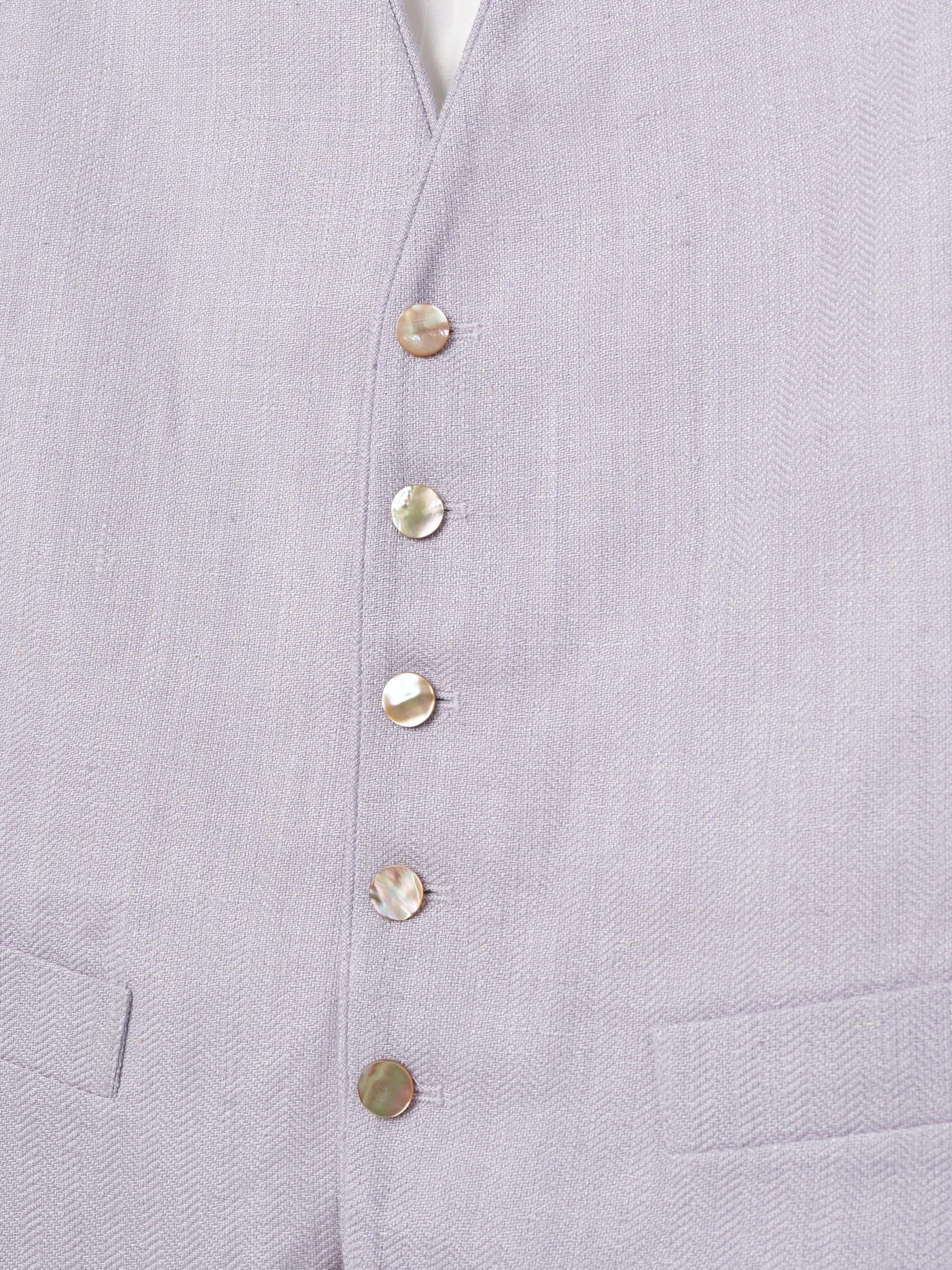 Lilac Randwick Single Breasted 6 Button Piped Waistcoat