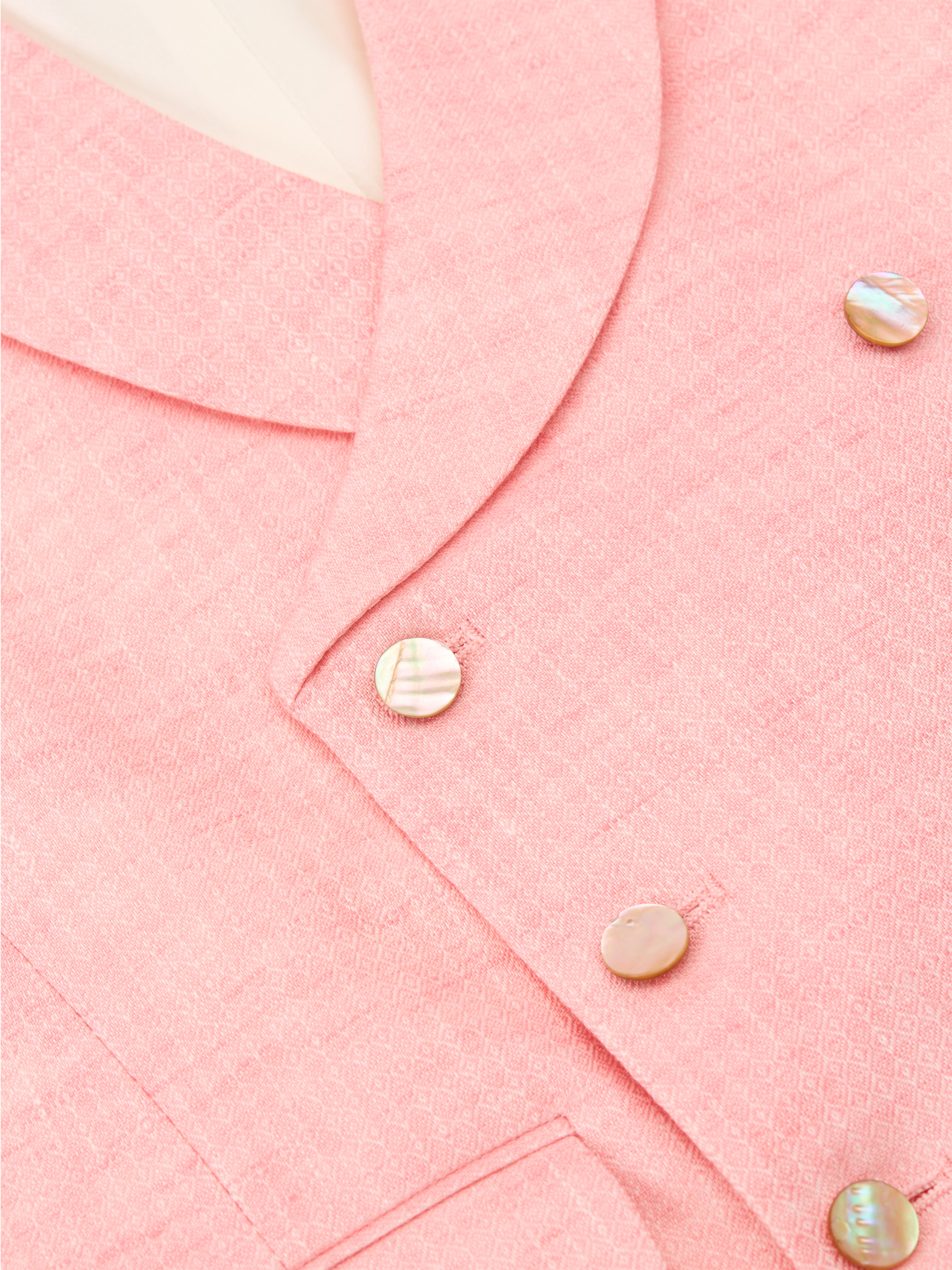 Pink Wolferton Double Breasted 8 Button Shawl Lapel Waistcoat