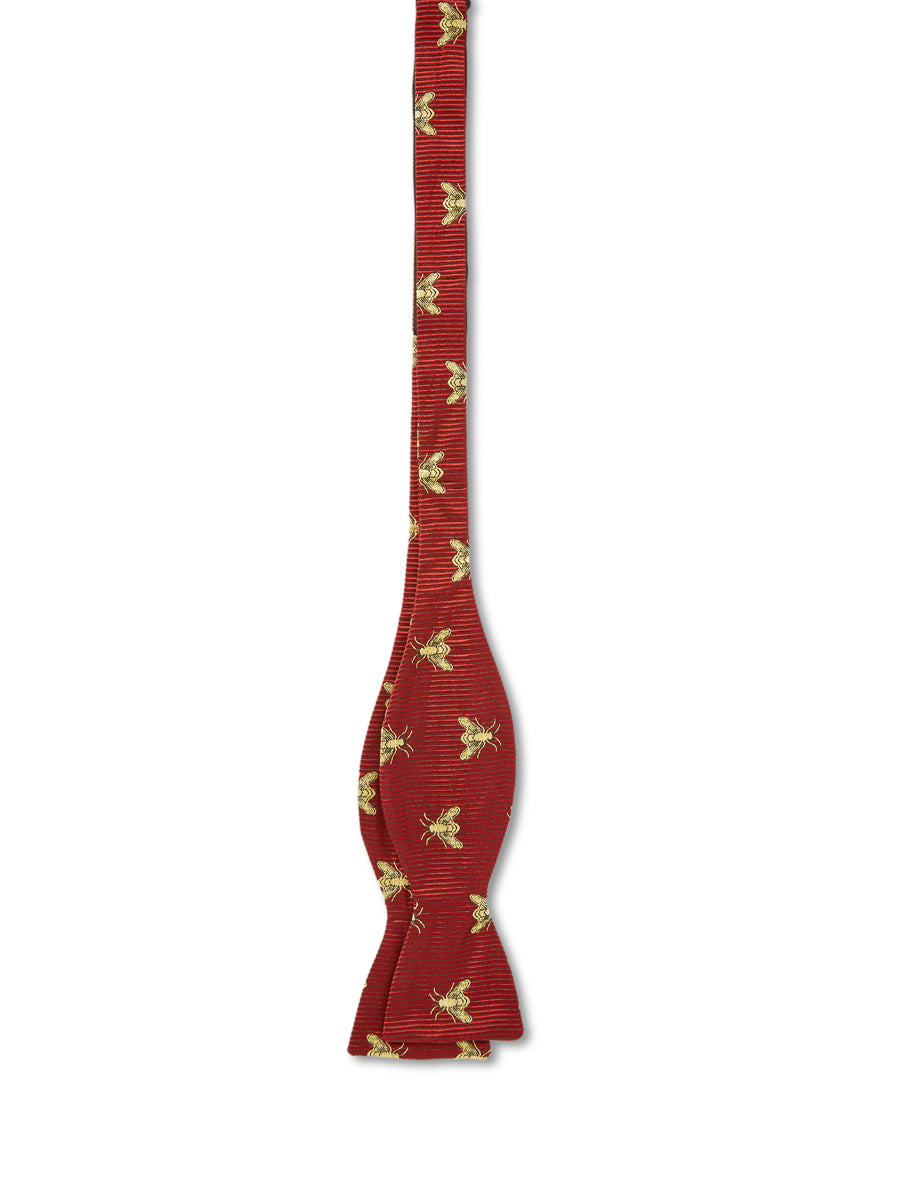 Red Bees Silk Bow Tie