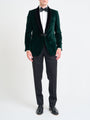 Bottle Green Velvet Single Breasted Grosvenor Smoking Jacket