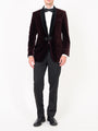 Claret Velvet Cotton Single Breasted Grosvenor Smoking Jacket