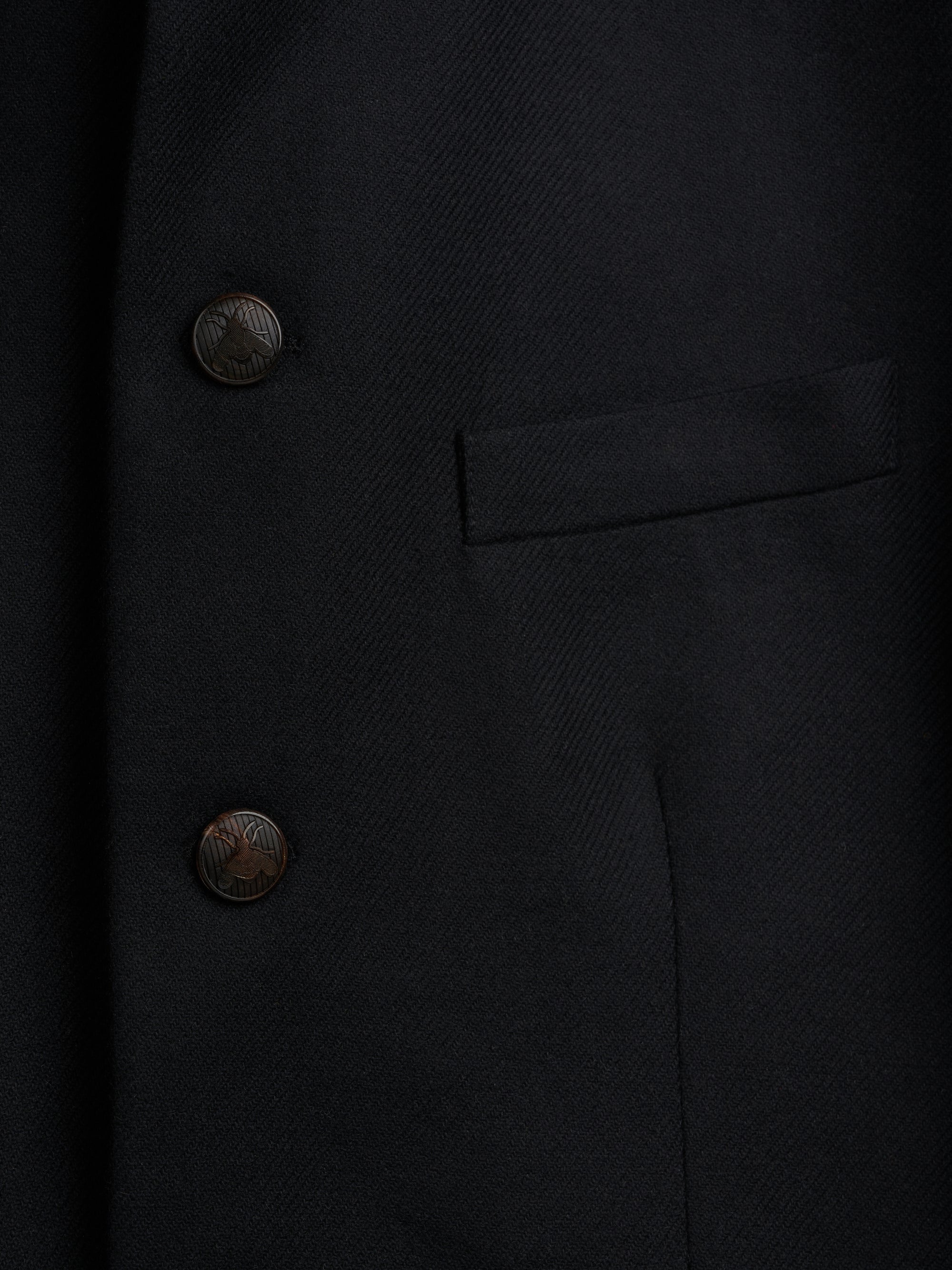 Black Seaton Cashmere Nehru Jacket