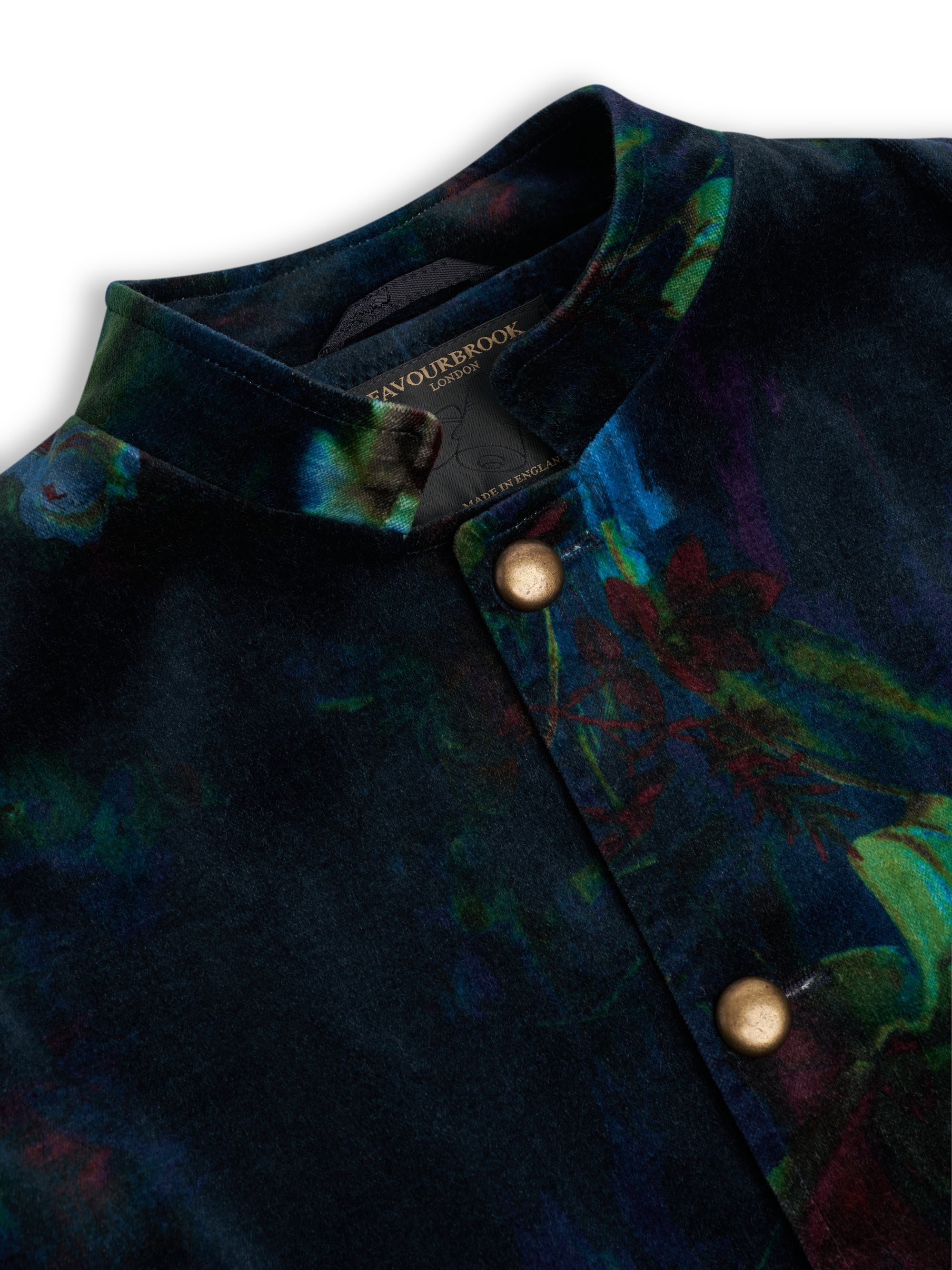 Midnight Idris Floral Velvet Cotton Artist Jacket