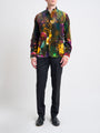 Multi Idris Floral Velvet Cotton Artist Jacket