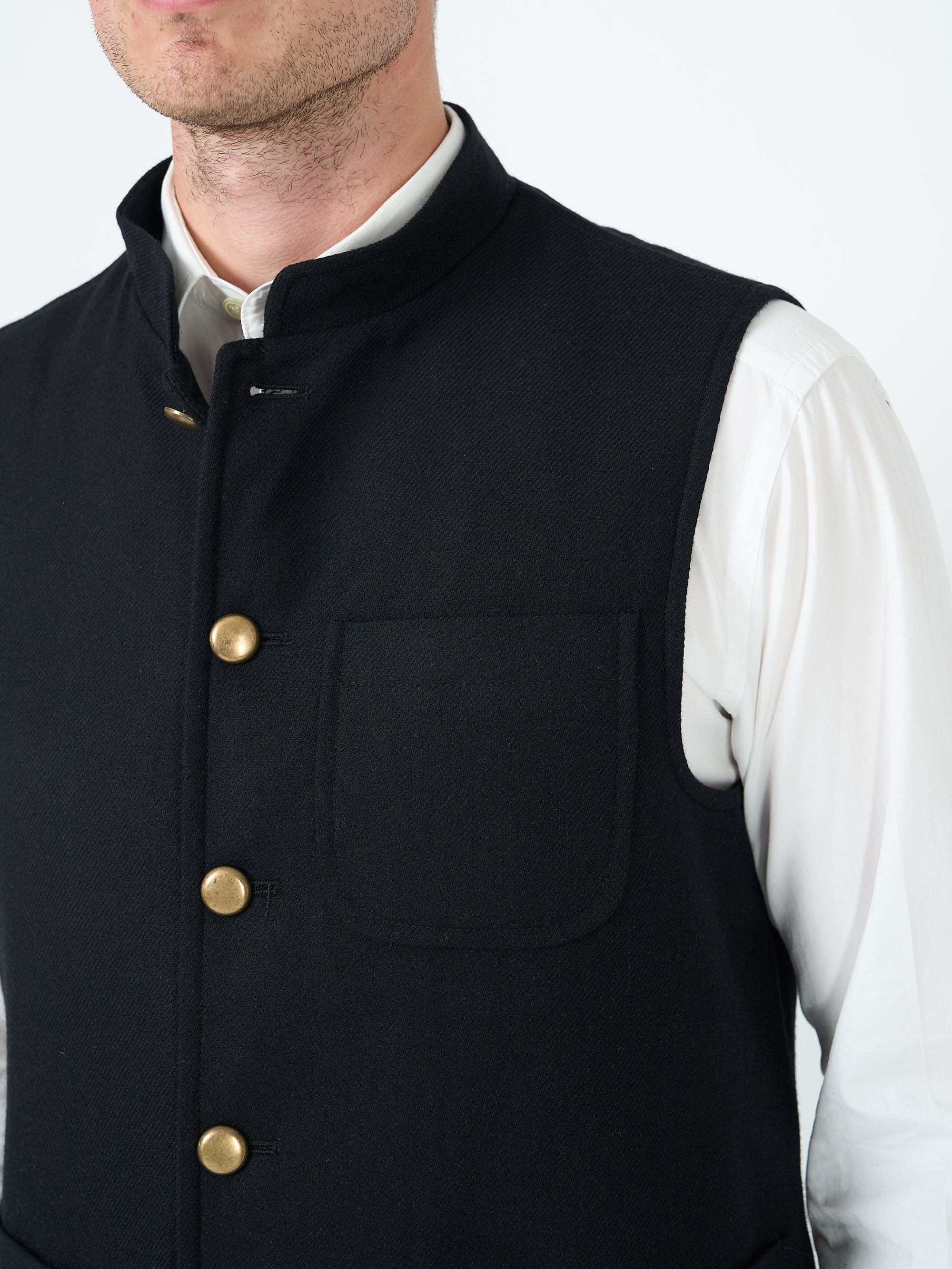 Black Seaton Cashmere Wool Wiltshire Gilet