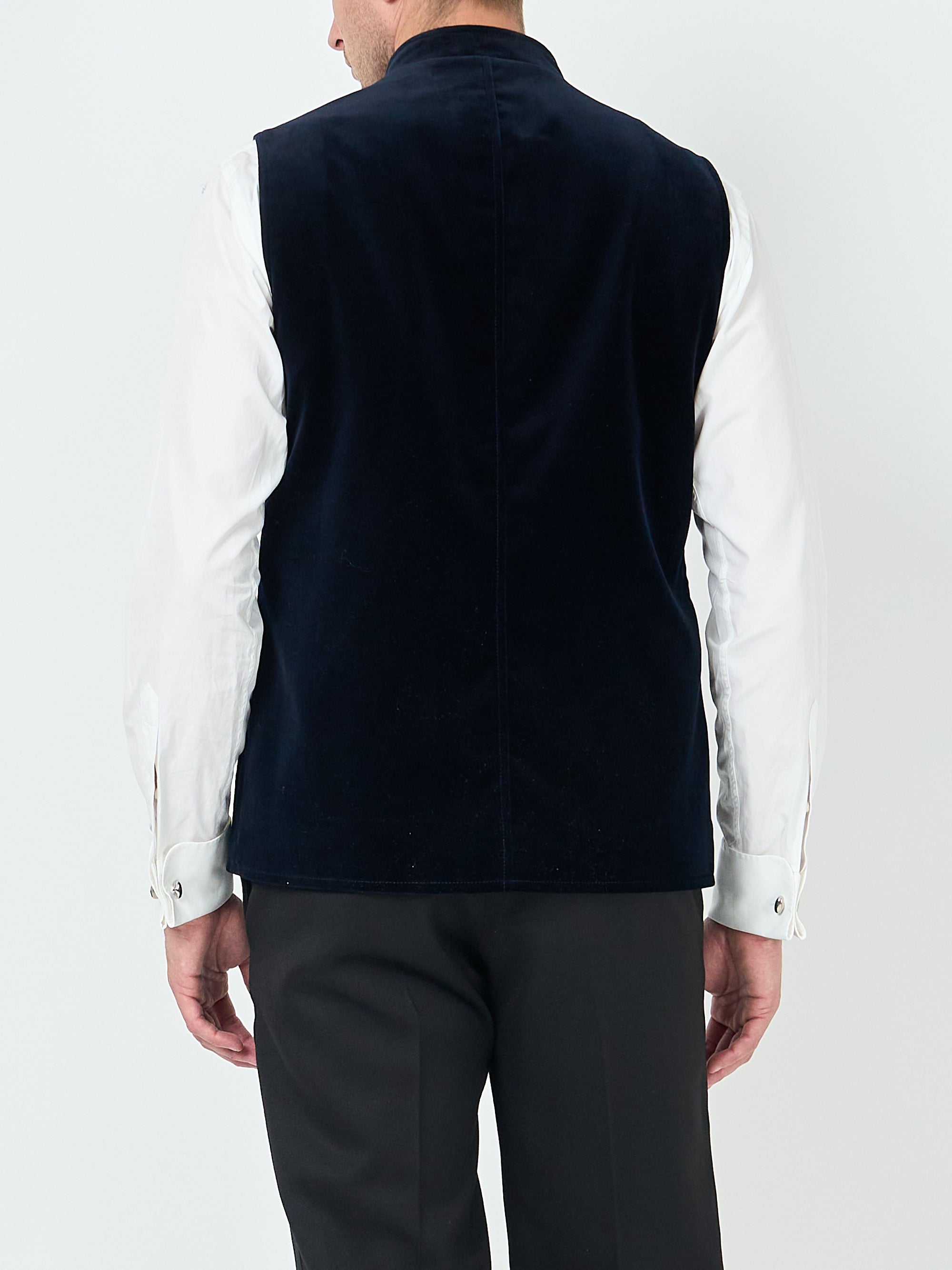 Navy Velvet Cotton Wiltshire Gilet