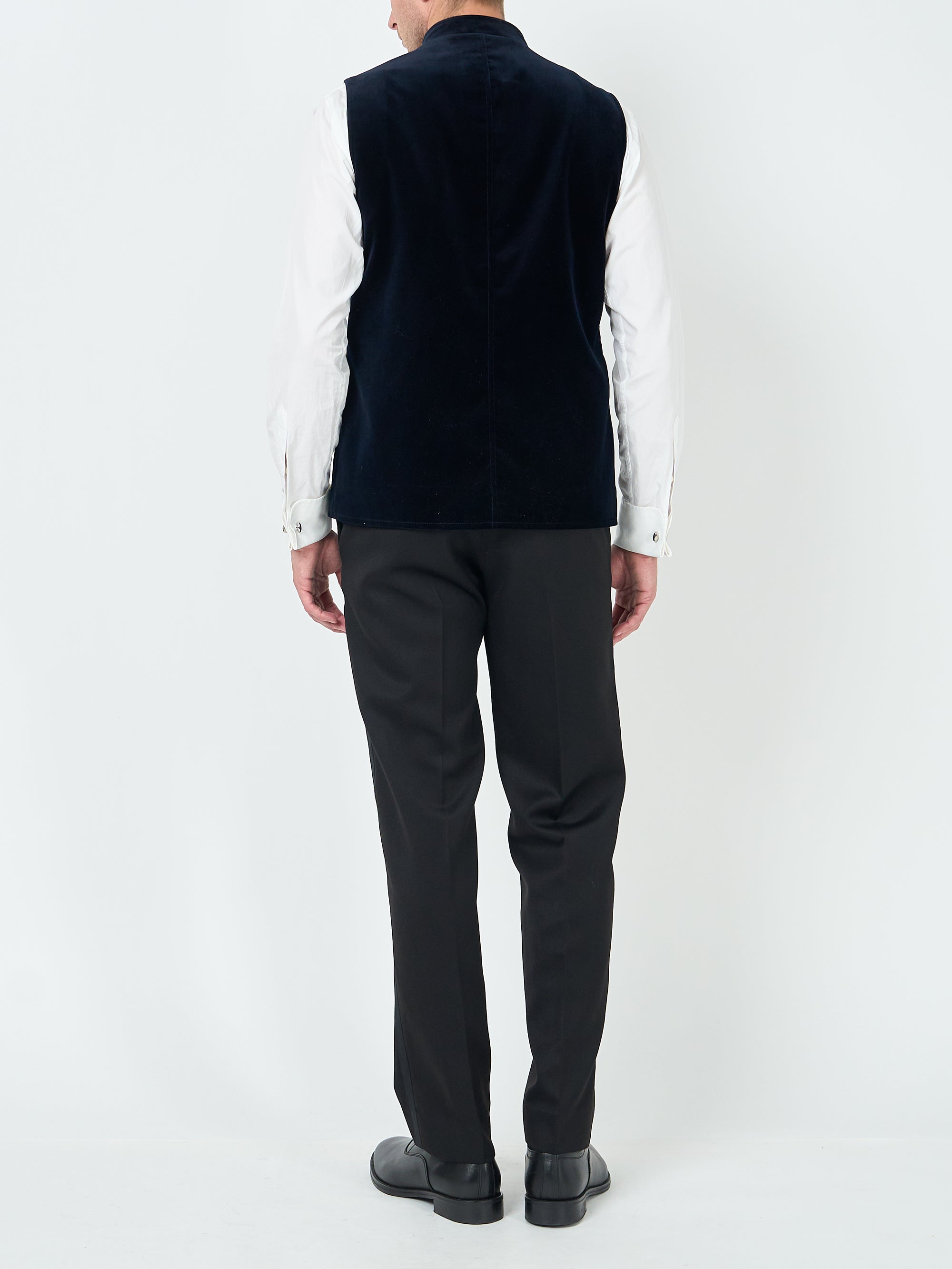 Navy Velvet Cotton Wiltshire Gilet