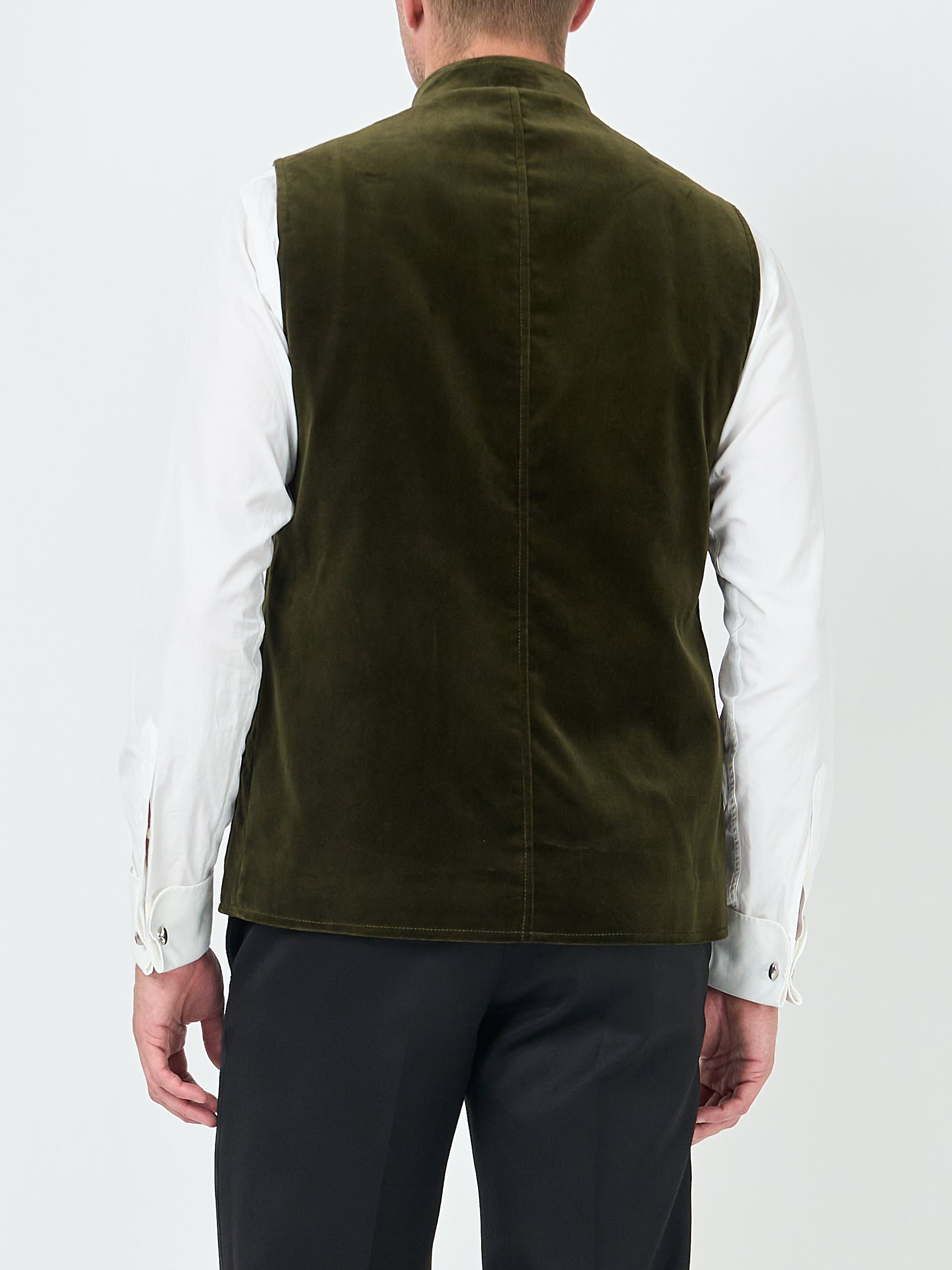 Olive Velvet Cotton Wiltshire Gilet