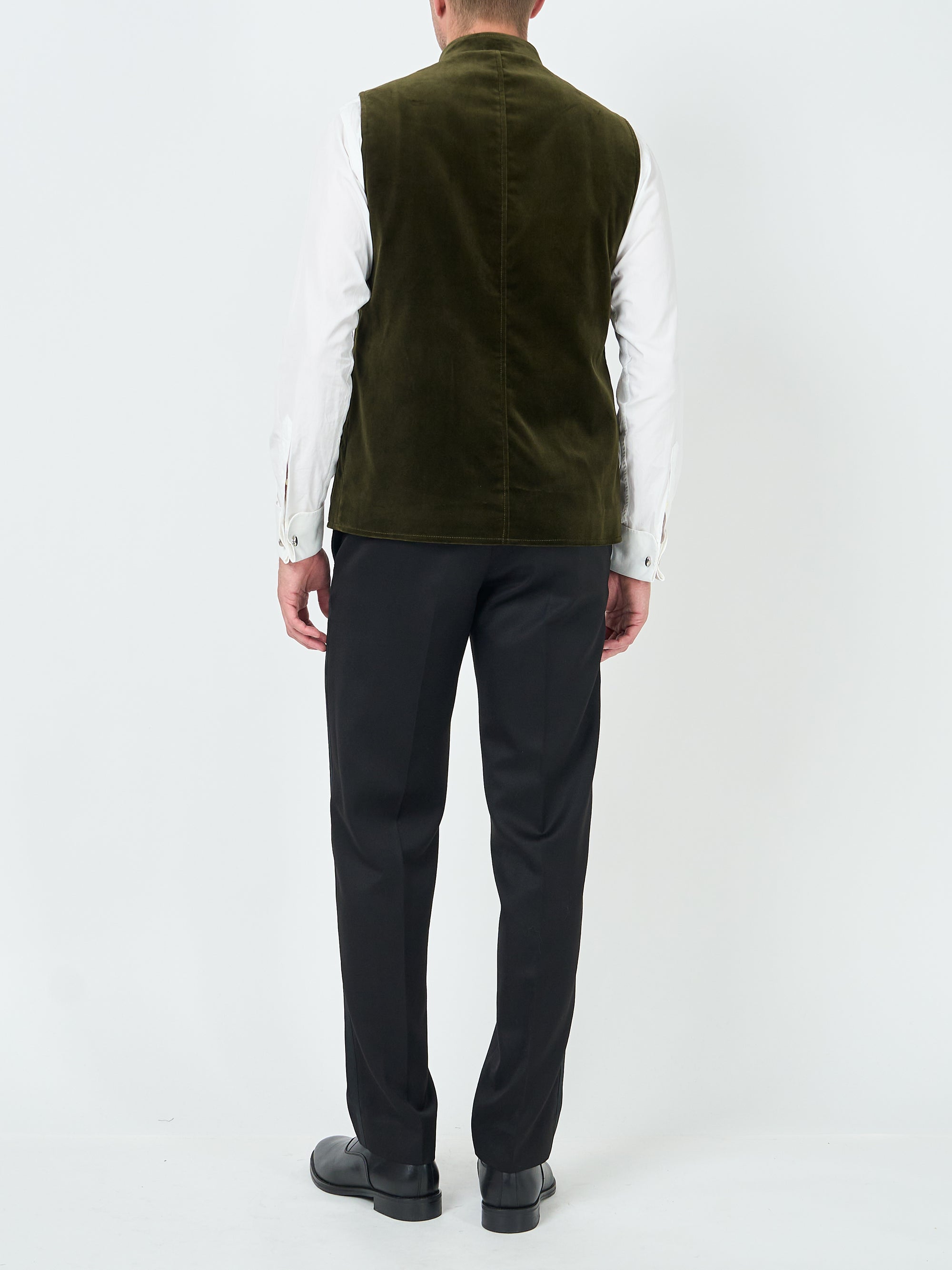 Olive Velvet Cotton Wiltshire Gilet