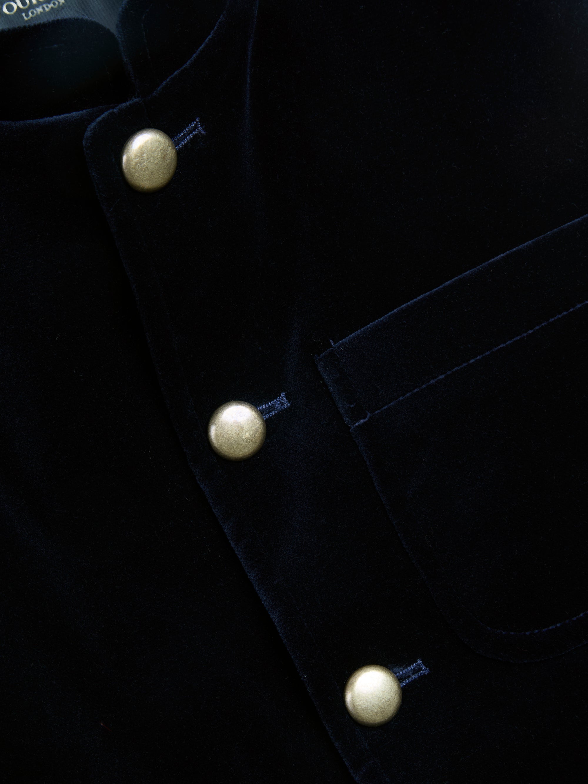 Navy Velvet Cotton Wiltshire Gilet