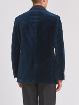 Sapphire Blue Velvet Shawl Lapel Dinner Jacket