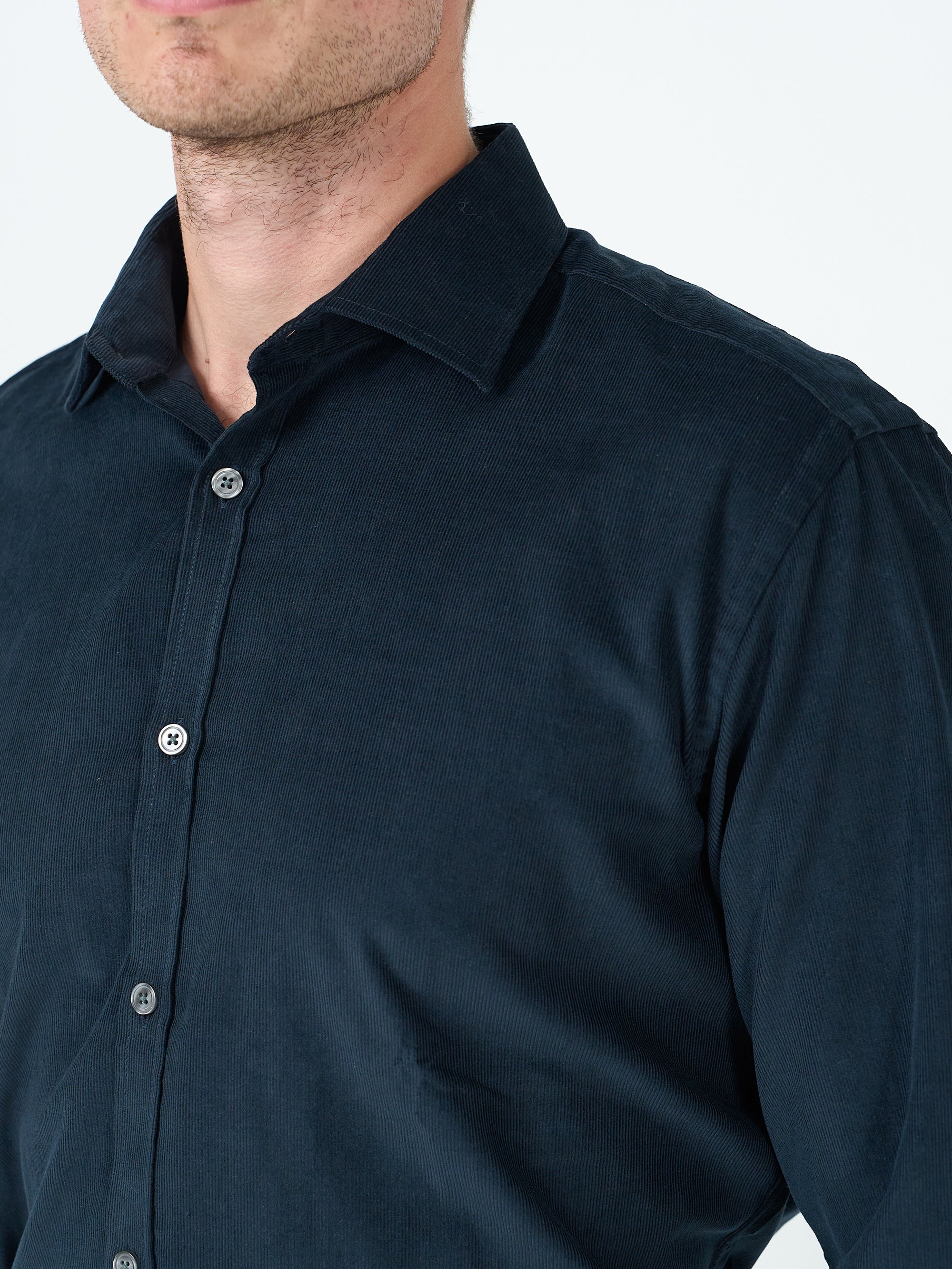 Navy Mersey Cord Burlington Shirt