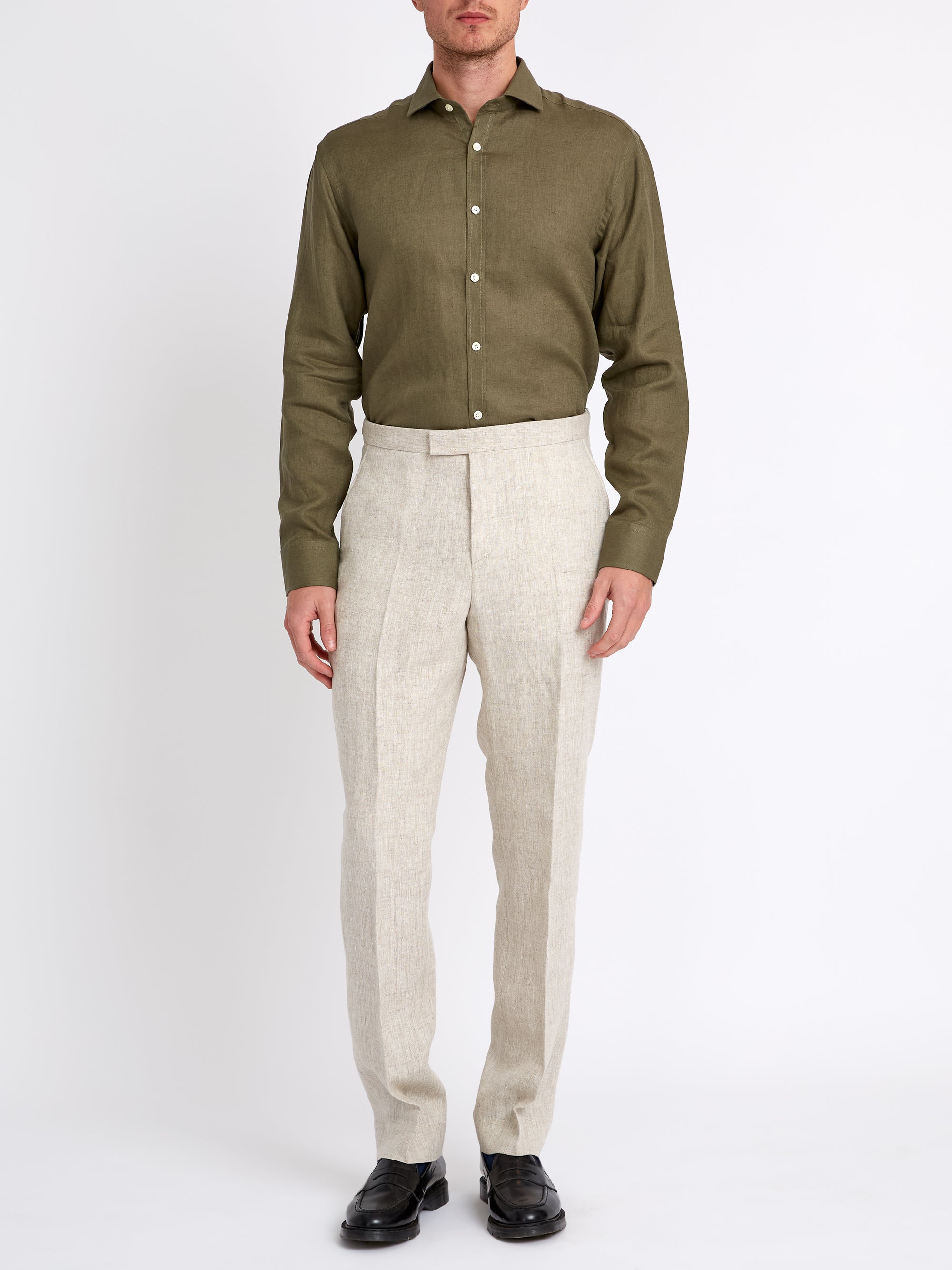 Olive Bridford Linen Cutaway Collar Shirt