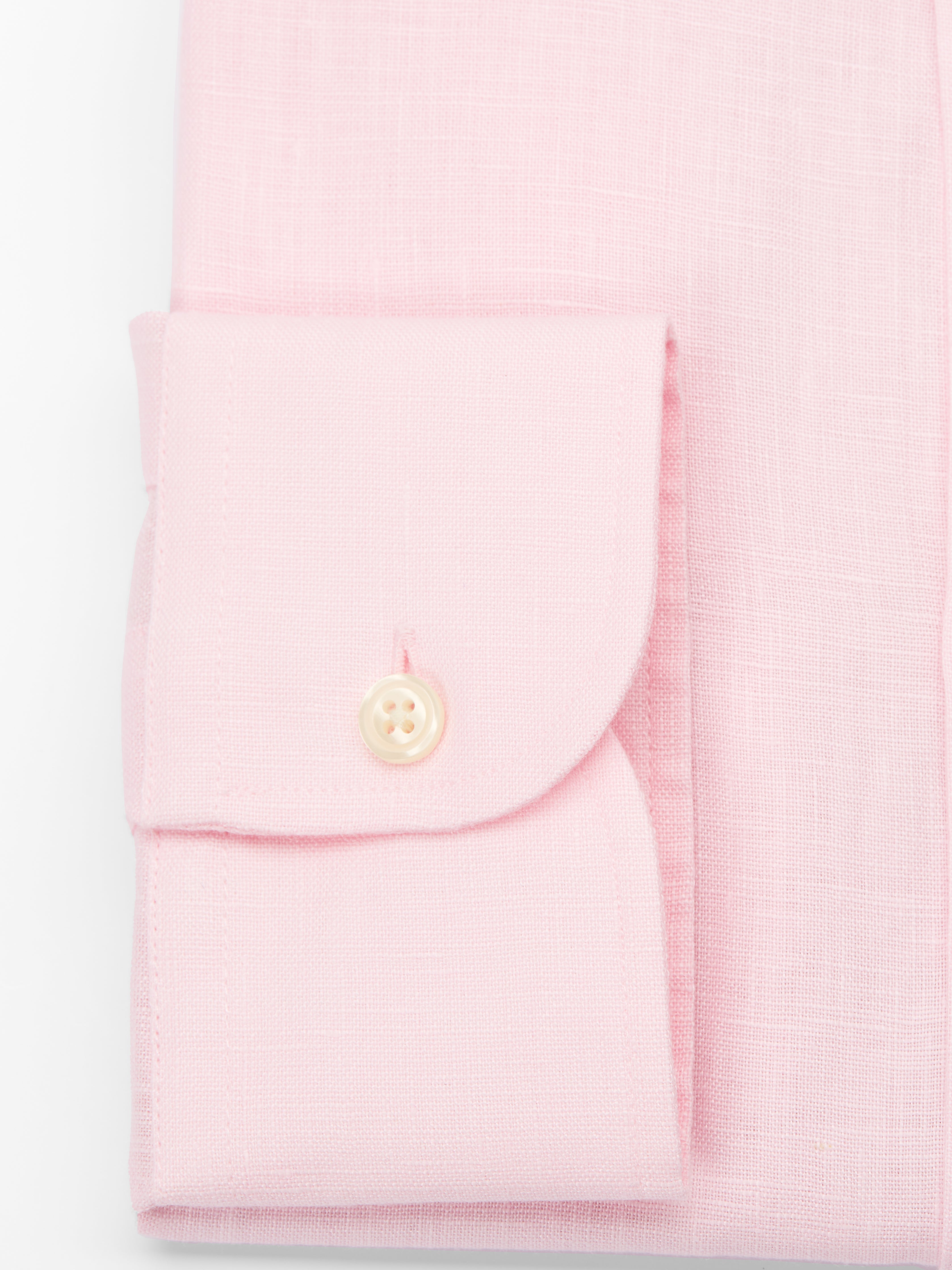 Pink Bridford Linen Cutaway Collar Shirt