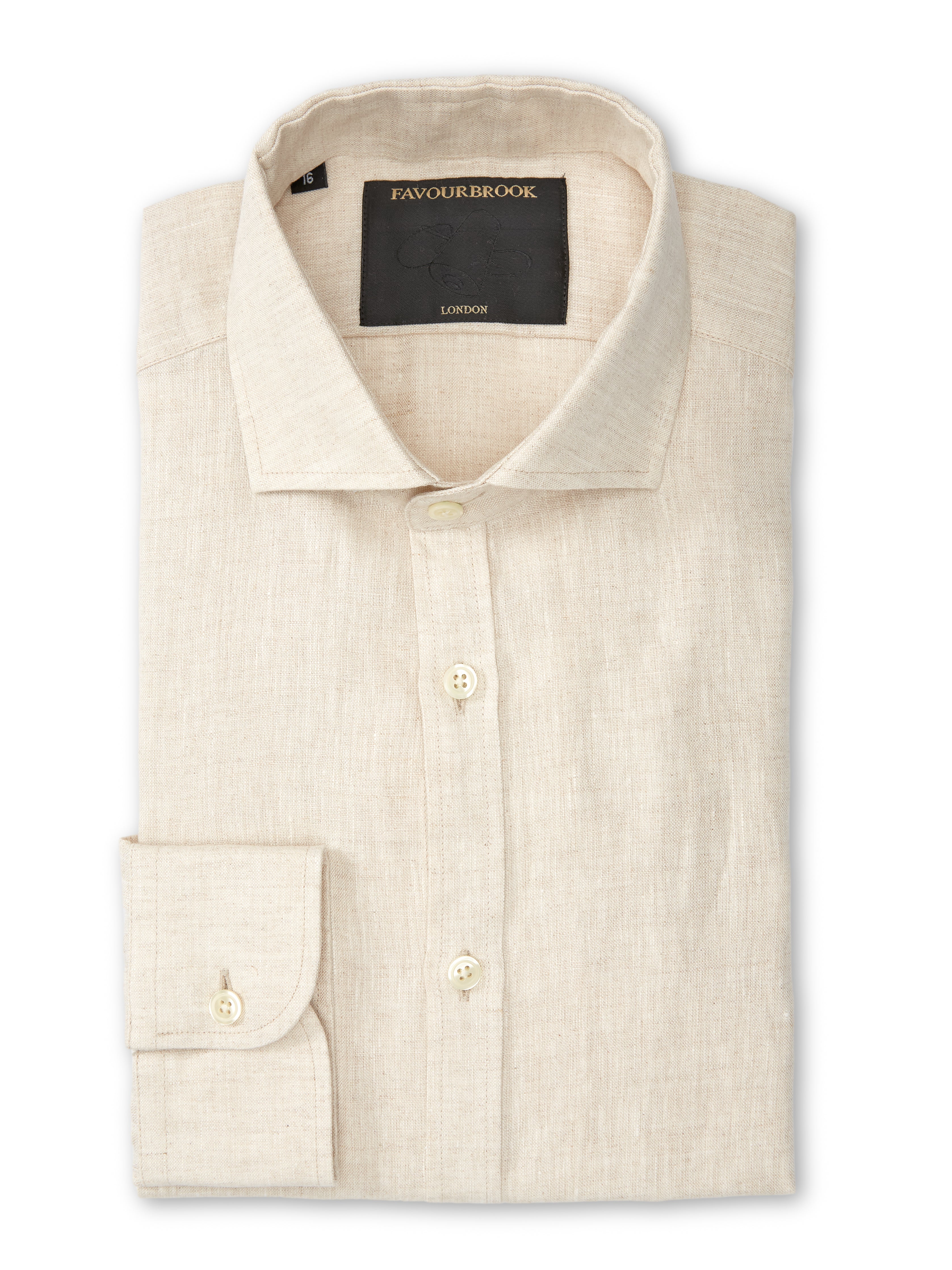 Stone Bridford Linen Cutaway Collar Shirt