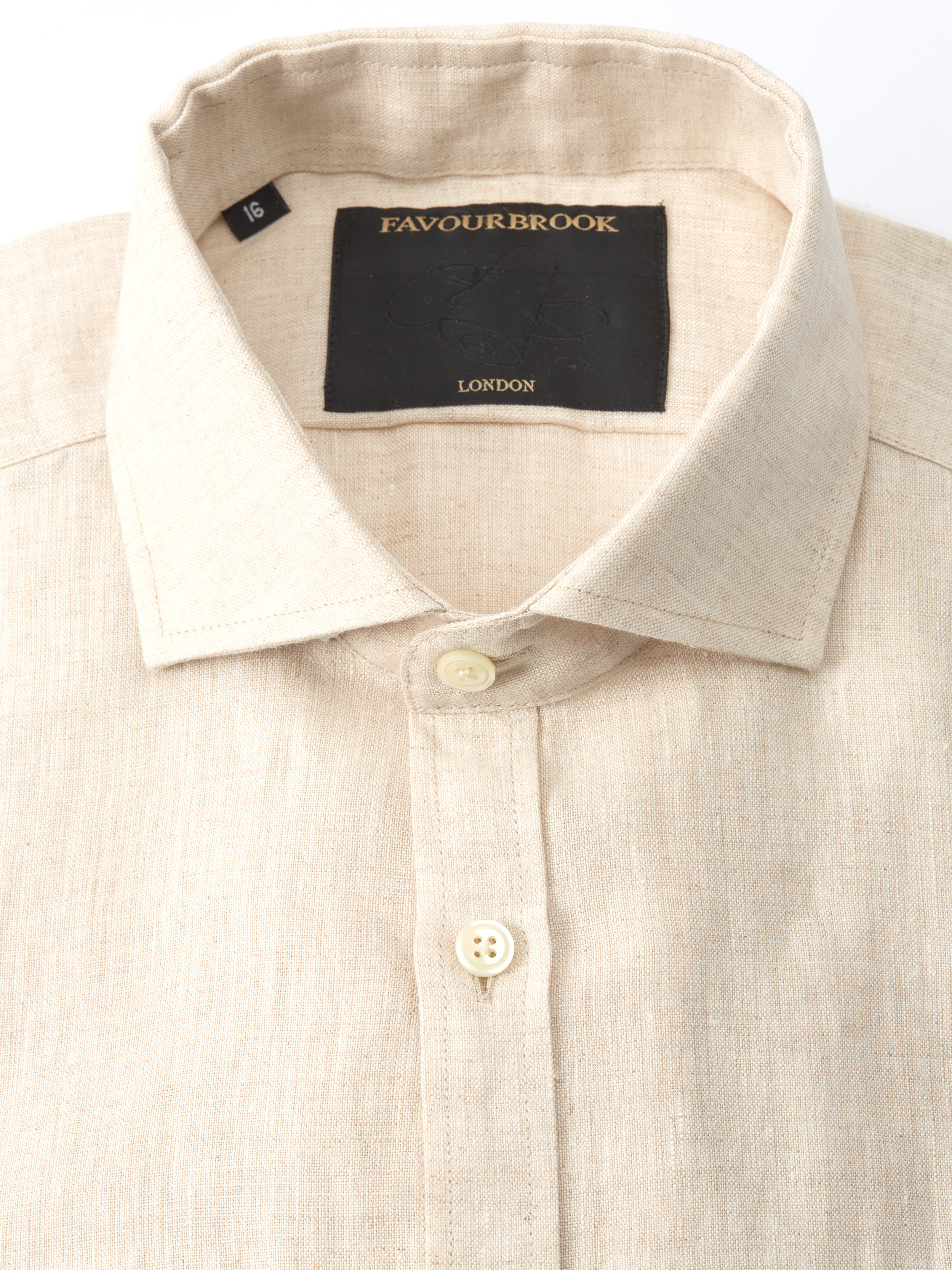 Stone Bridford Linen Cutaway Collar Shirt