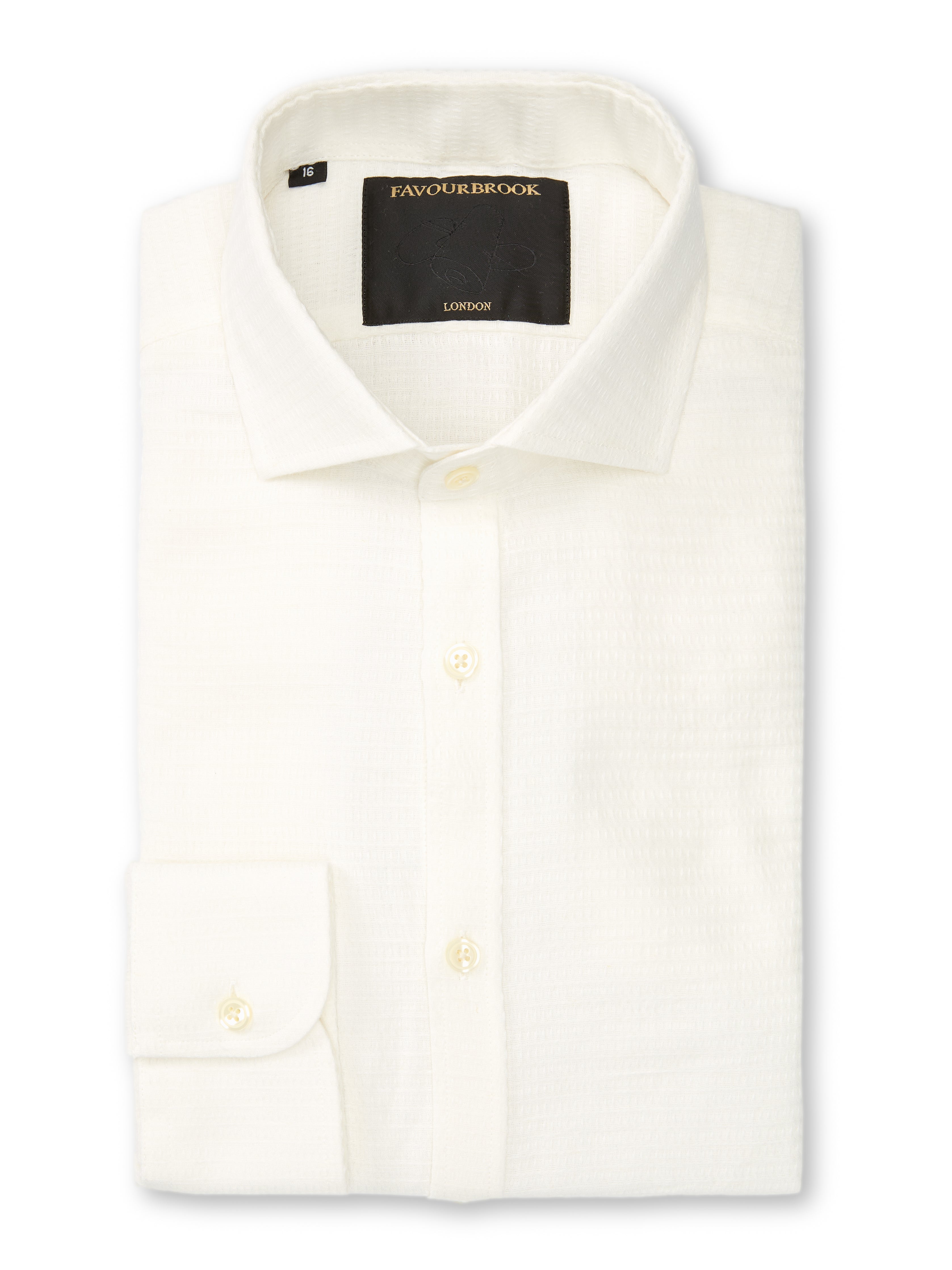 Cream Haston Cutaway Collar Shirt
