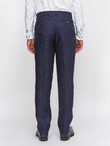 Navy Ethan Herringbone Windsor Trousers