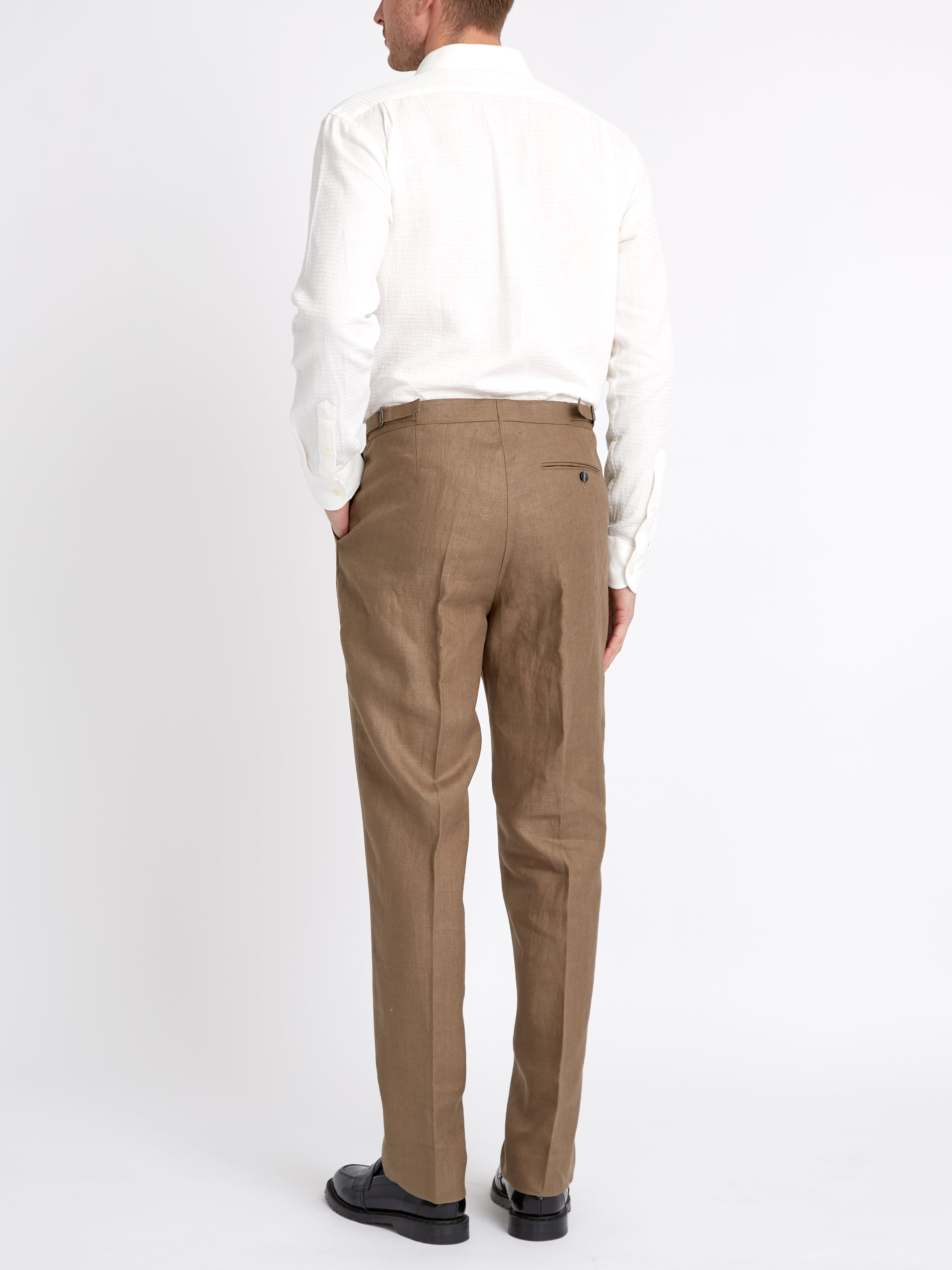 Taupe Evering Linen Dress Trouser