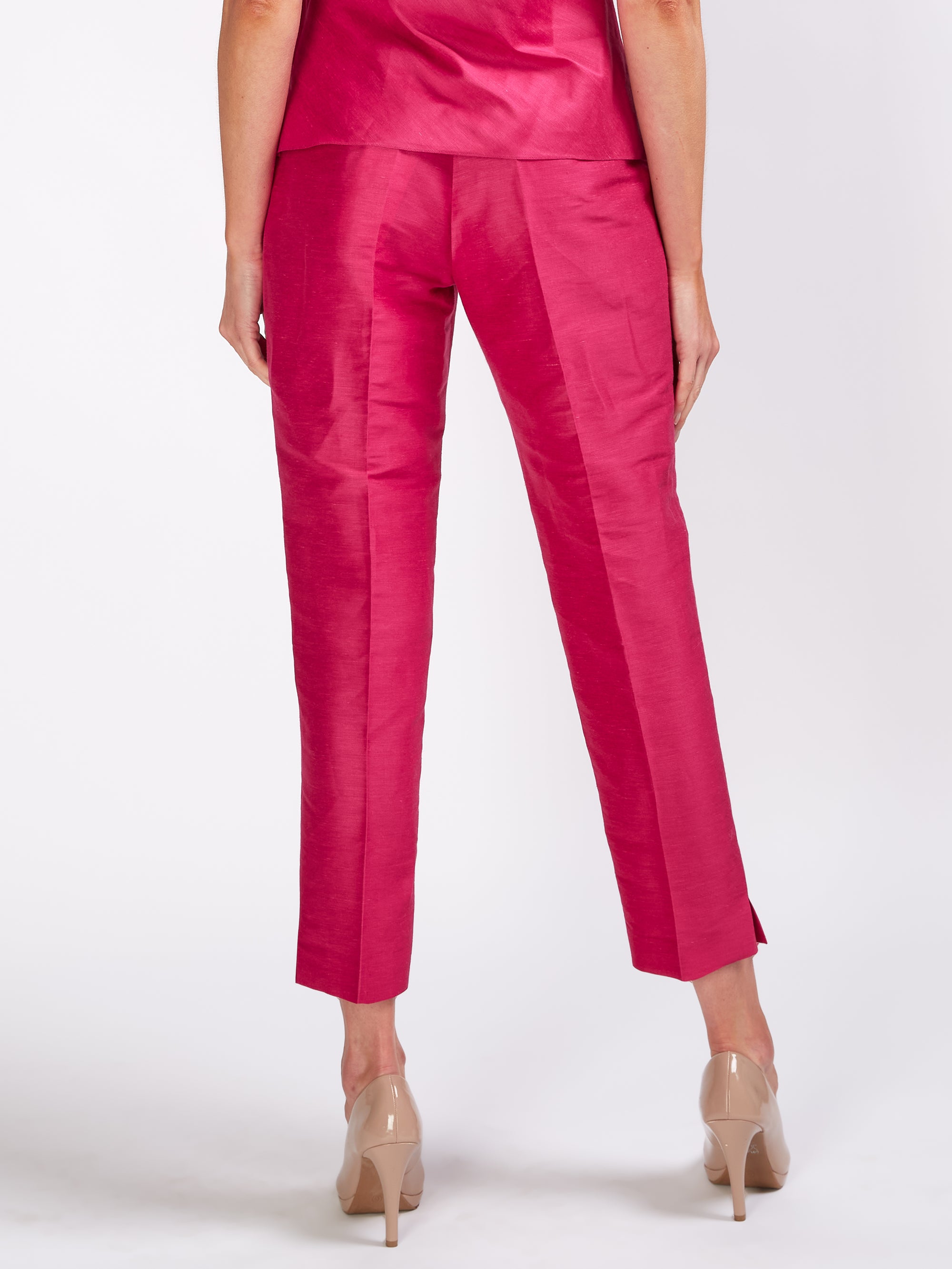 cigarette trousers pink Ede & Ravenscroft | Weill Belt loops Side slip pockets Zip fly Pants for Women Cigarette Trousers