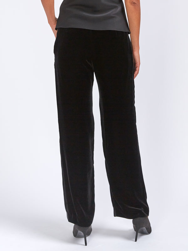 Lounge Trousers Black Silk Velvet