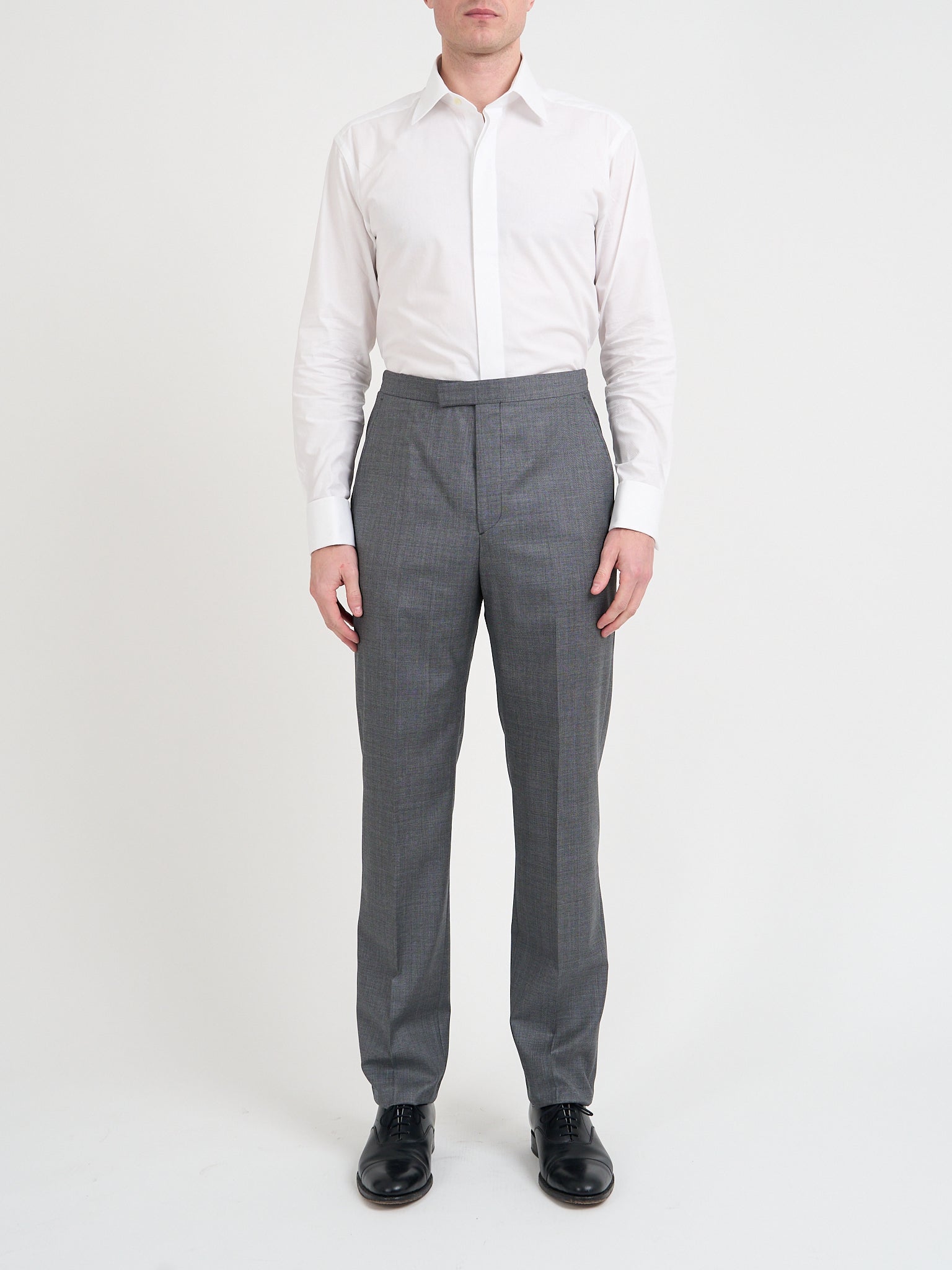 Light Grey Furlong High Waisted Flat Front Trouser