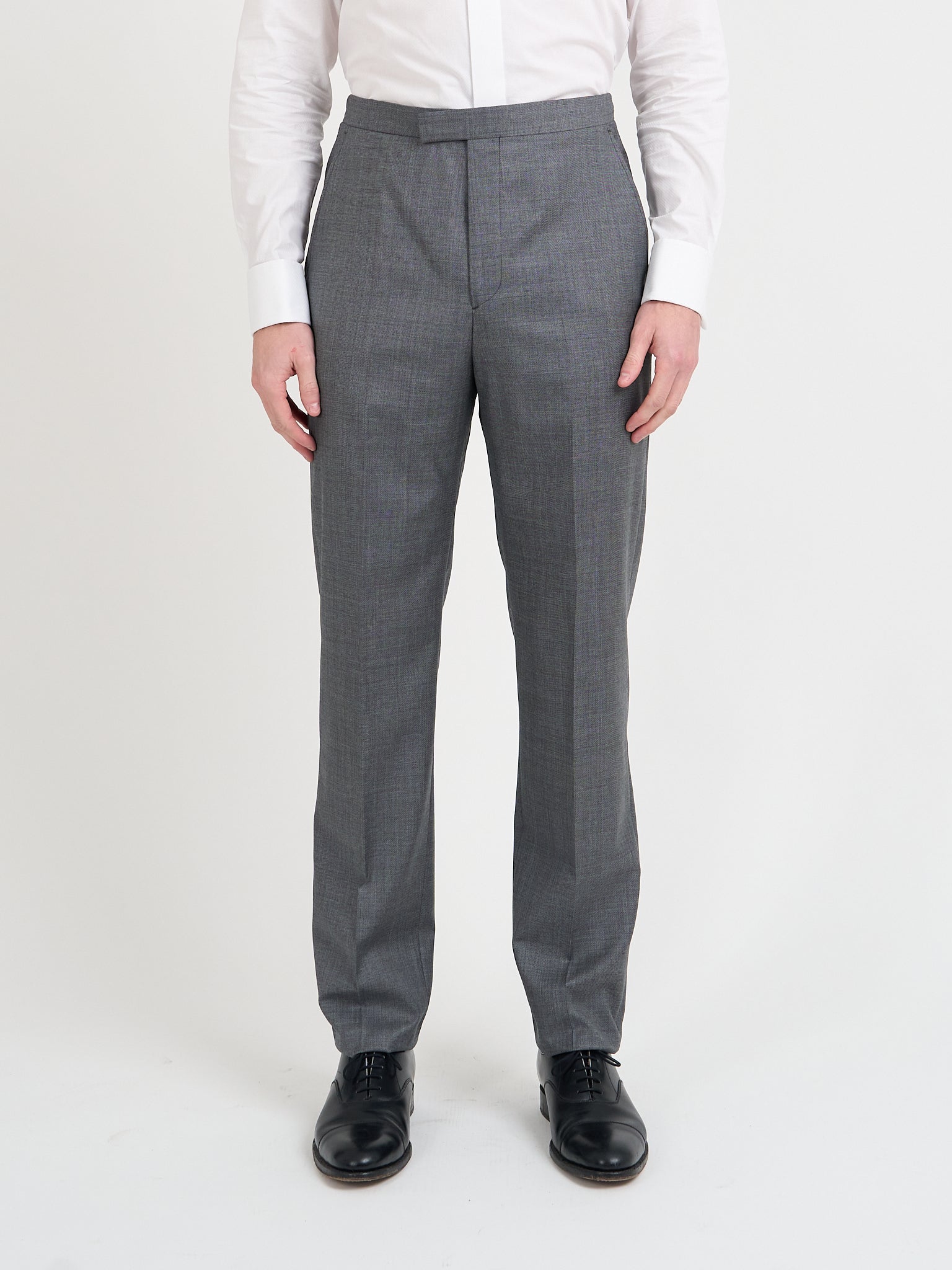 Light Grey Furlong High Waisted Flat Front Trouser