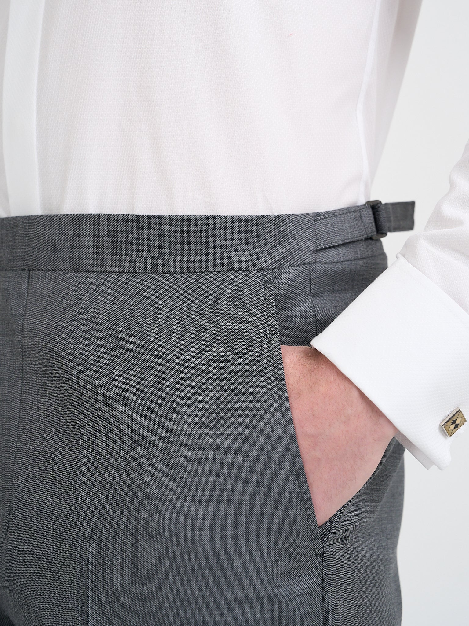 Light Grey Furlong High Waisted Flat Front Trouser