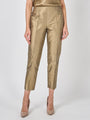 Cigarette Trousers Pewter Gold Silk Douppion