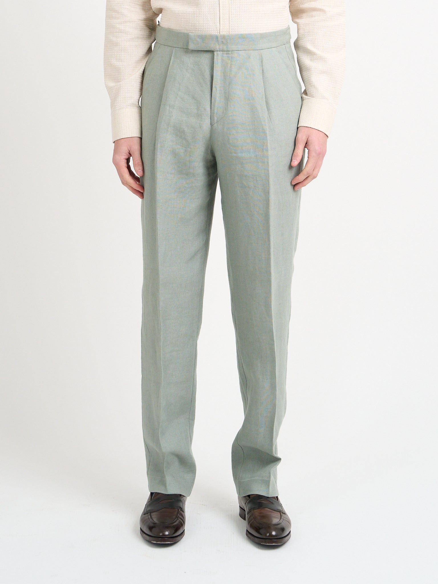 Sage Green Hembridge Linen Cooper Trouser