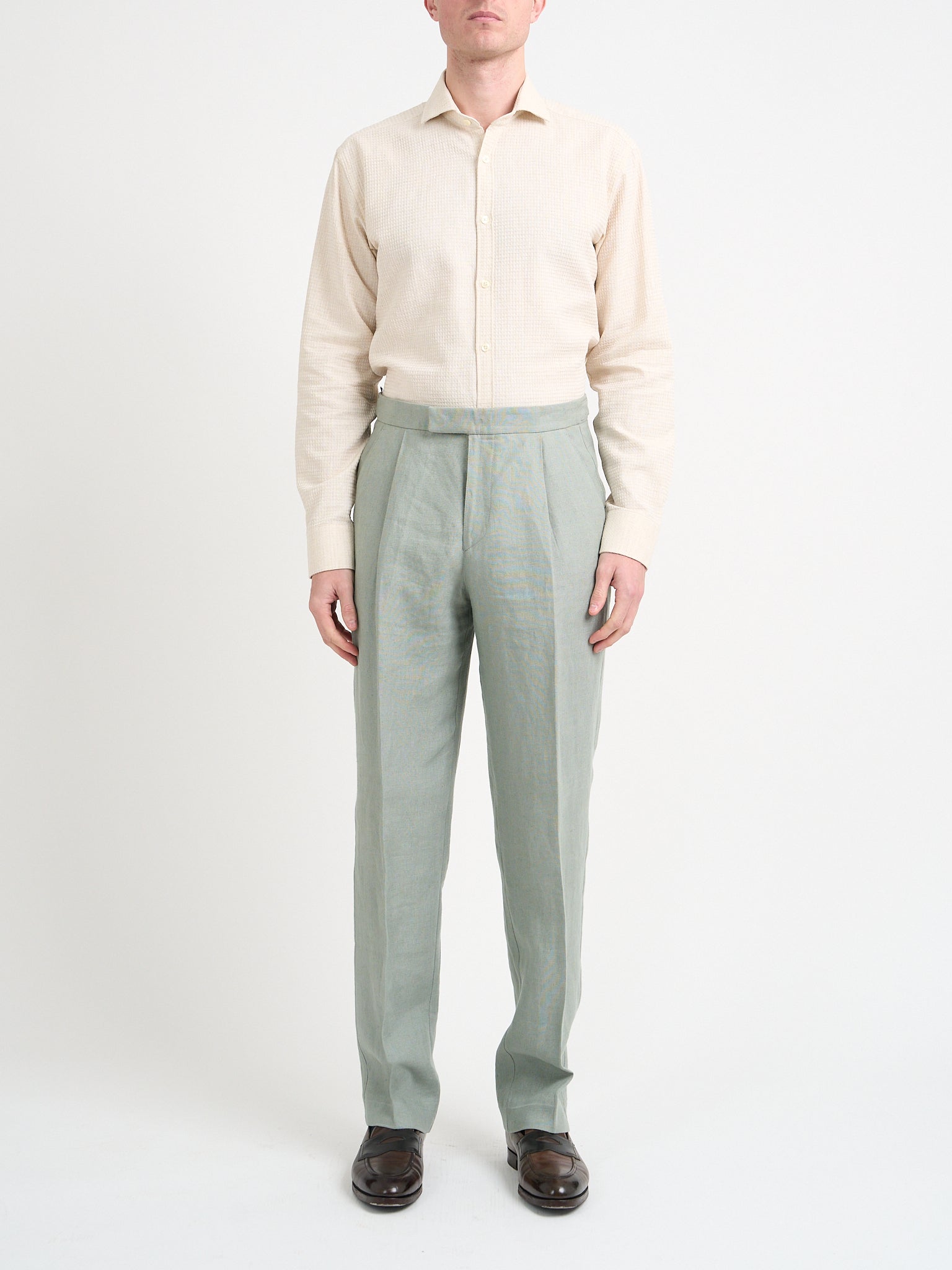 Sage Green Hembridge Linen Cooper Trouser