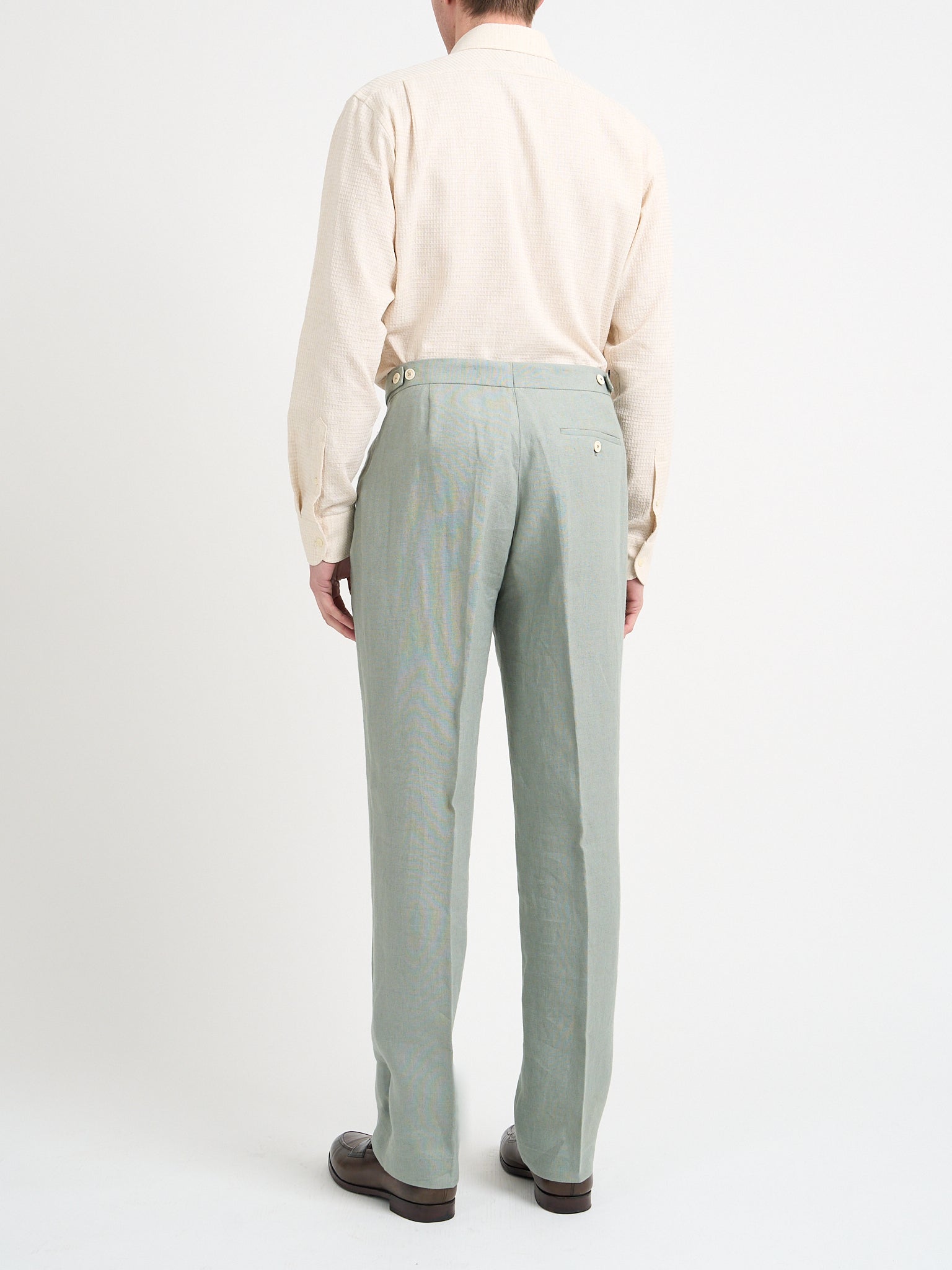 Sage Green Hembridge Linen Cooper Trouser