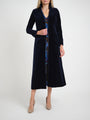 Long Swing Coat Navy Mayfair Cotton Velvet