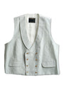 Mint Halton Silk Double Breasted 8 Button Shawl Lapel Piped Waistcoat