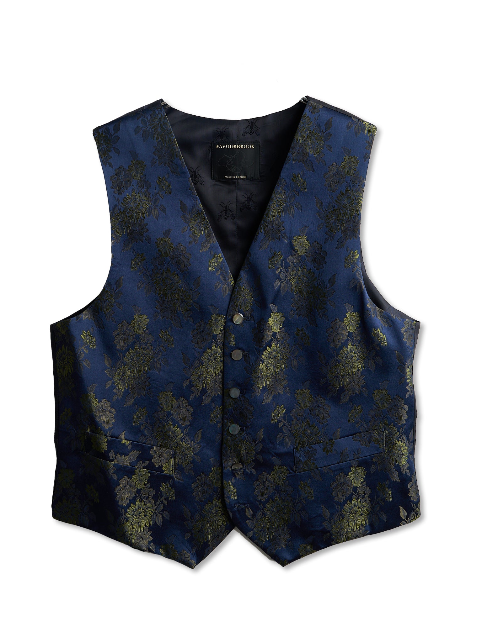 Olive Bourgainville Silk Single Breasted Waistcoat