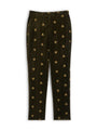 Olive Gold Bees Velvet Dress Trouser
