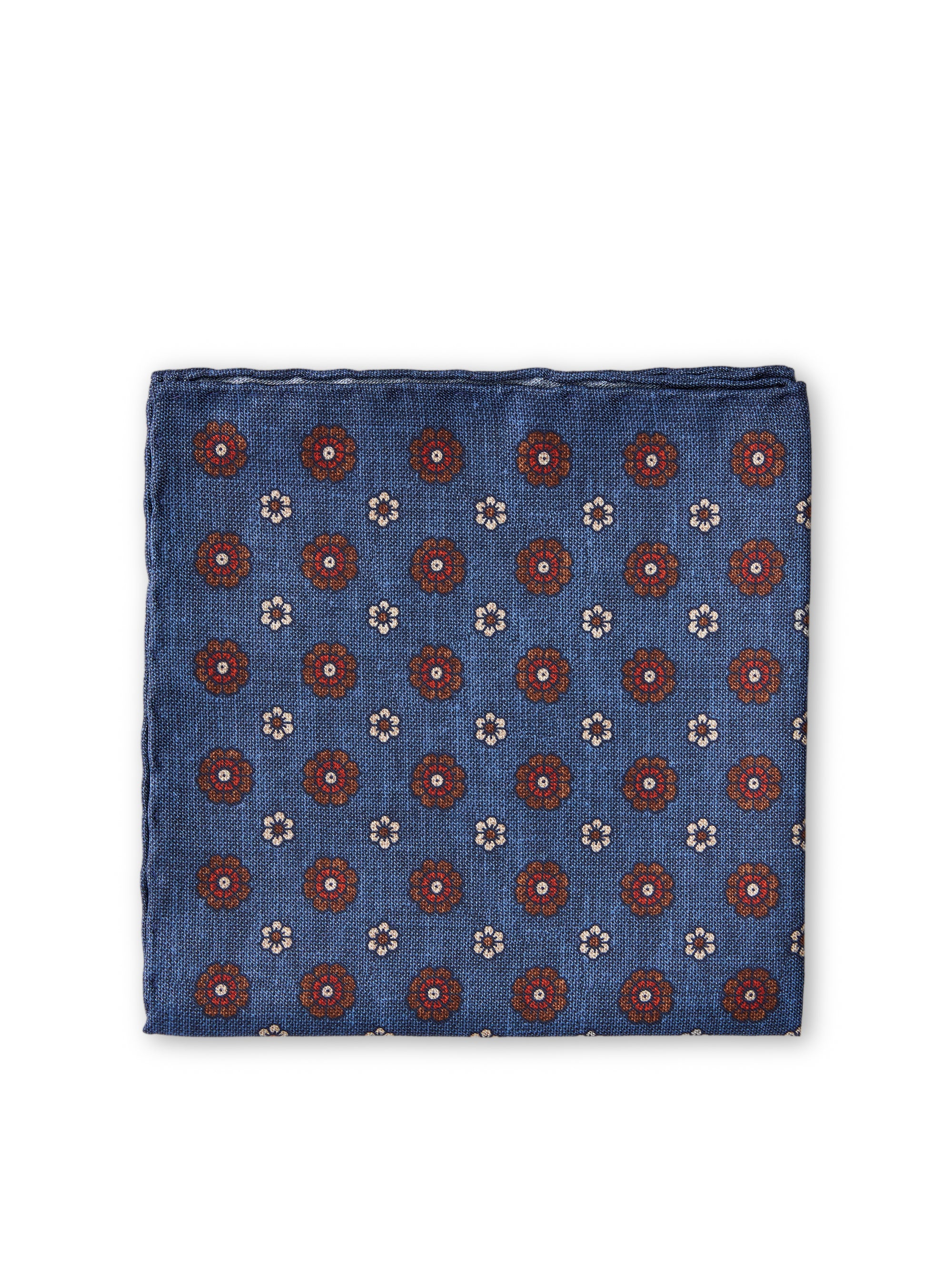 Navy Chartwell Silk Pocket Square